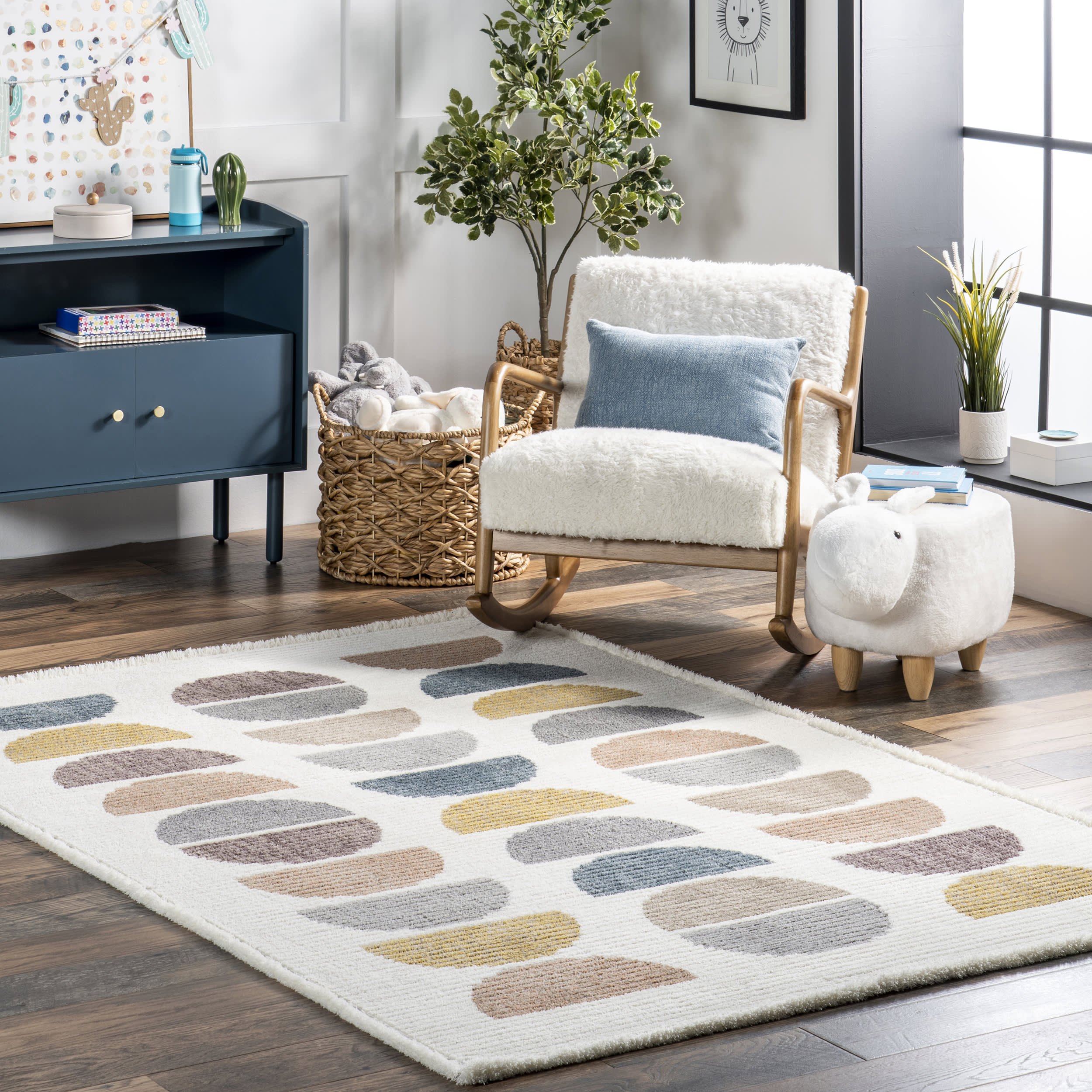 Emmie Kids Crescent Moons Rug | Beige - Image 2