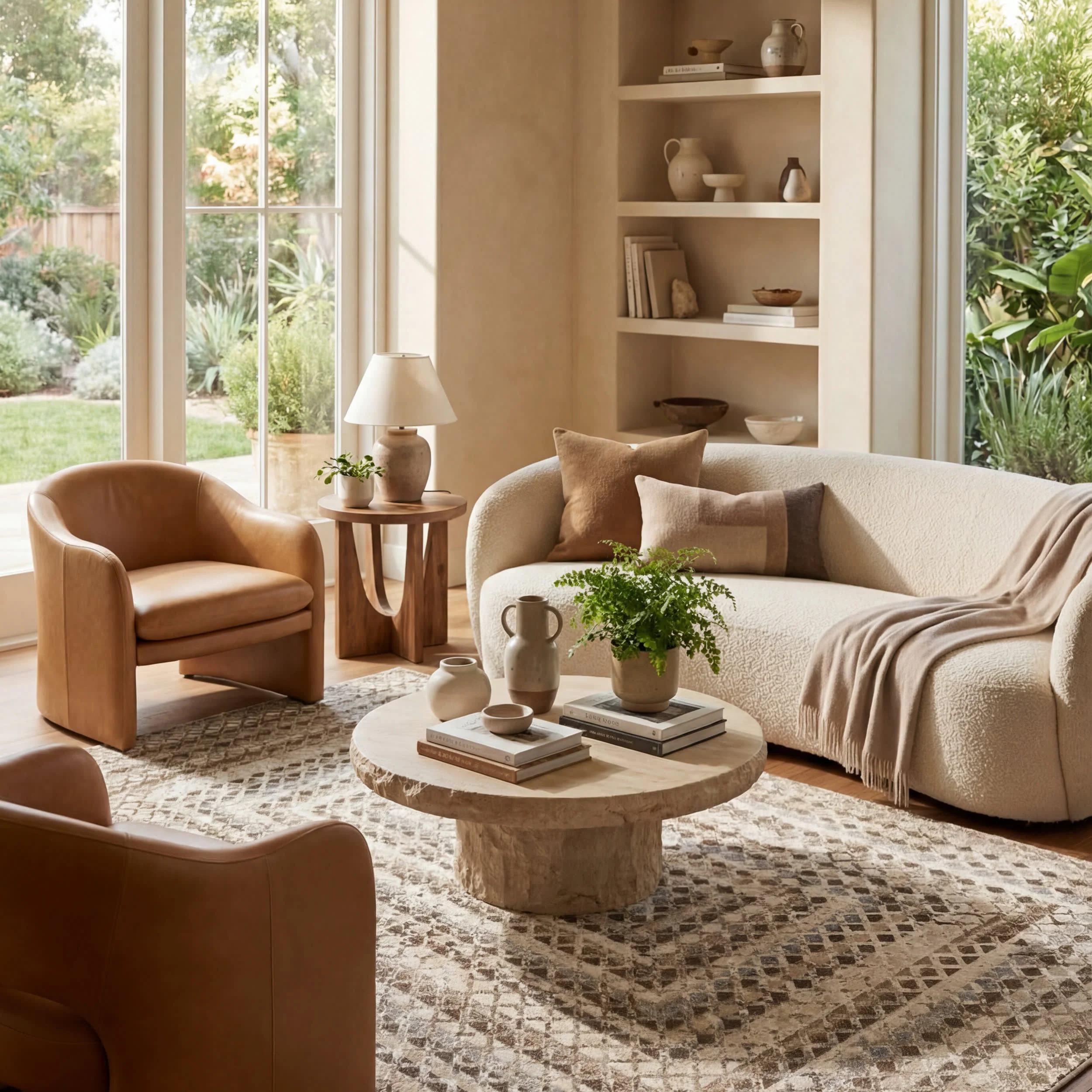 Emmy Washable Geometric Rug | Beige - Image 2