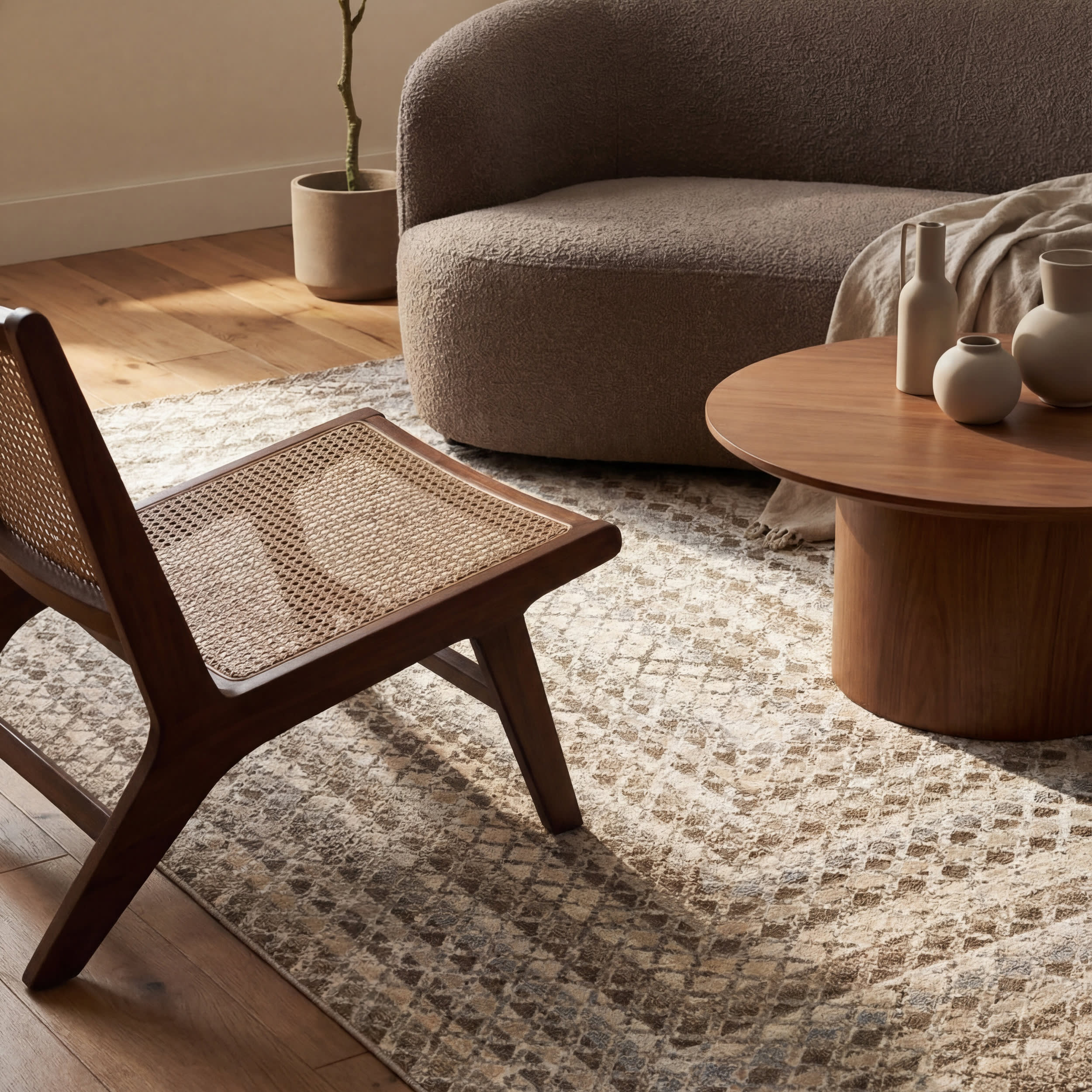 Emmy Washable Geometric Rug | Beige - Image 4