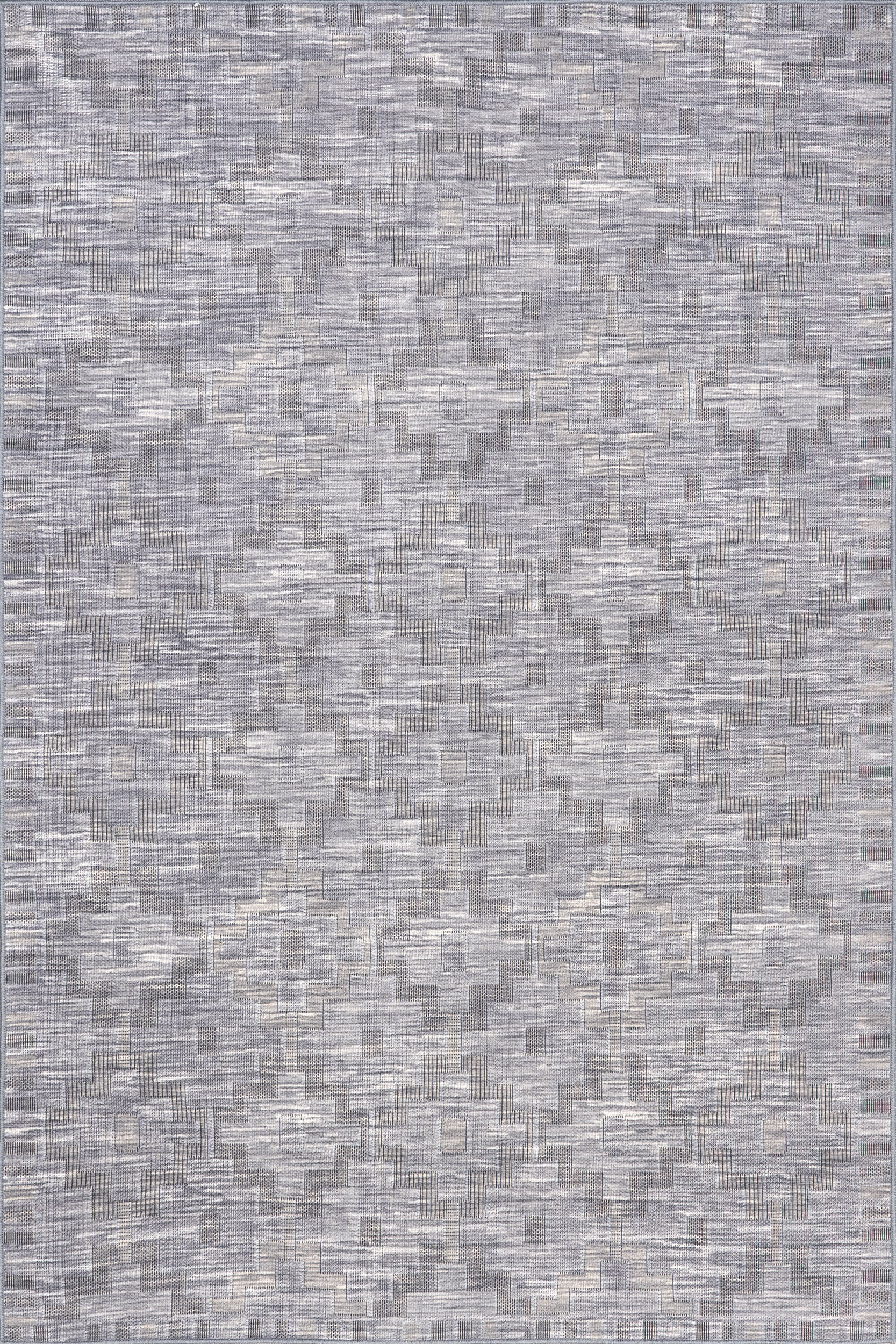 Erna Geometric Washable Rug | Blue
