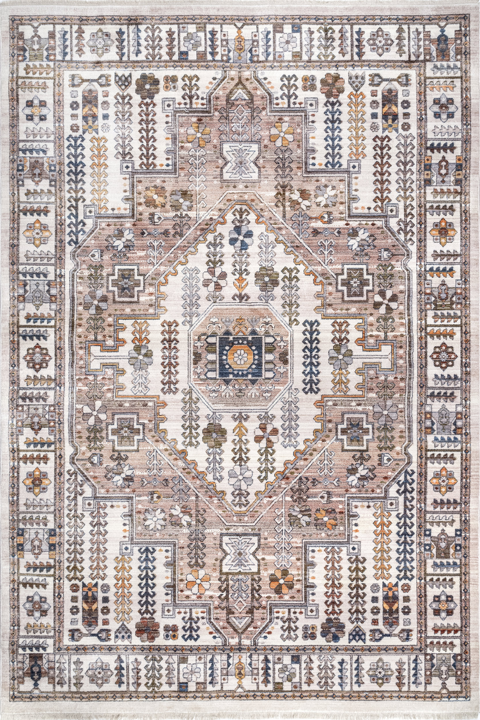 Essence Traditional Bordered Rug | Beige