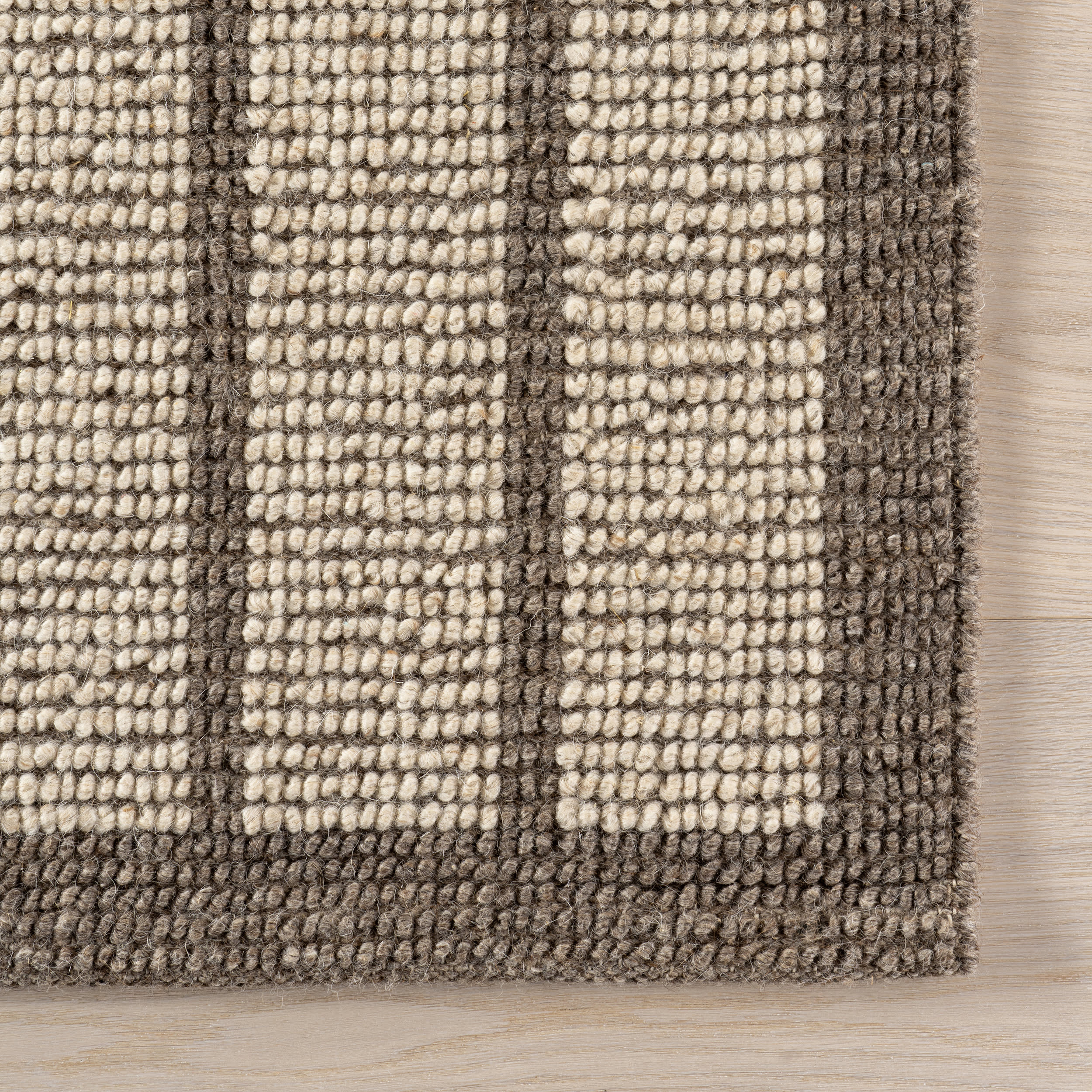 Eva Block Stripe Wool Blend Rug | Brown - Image 4