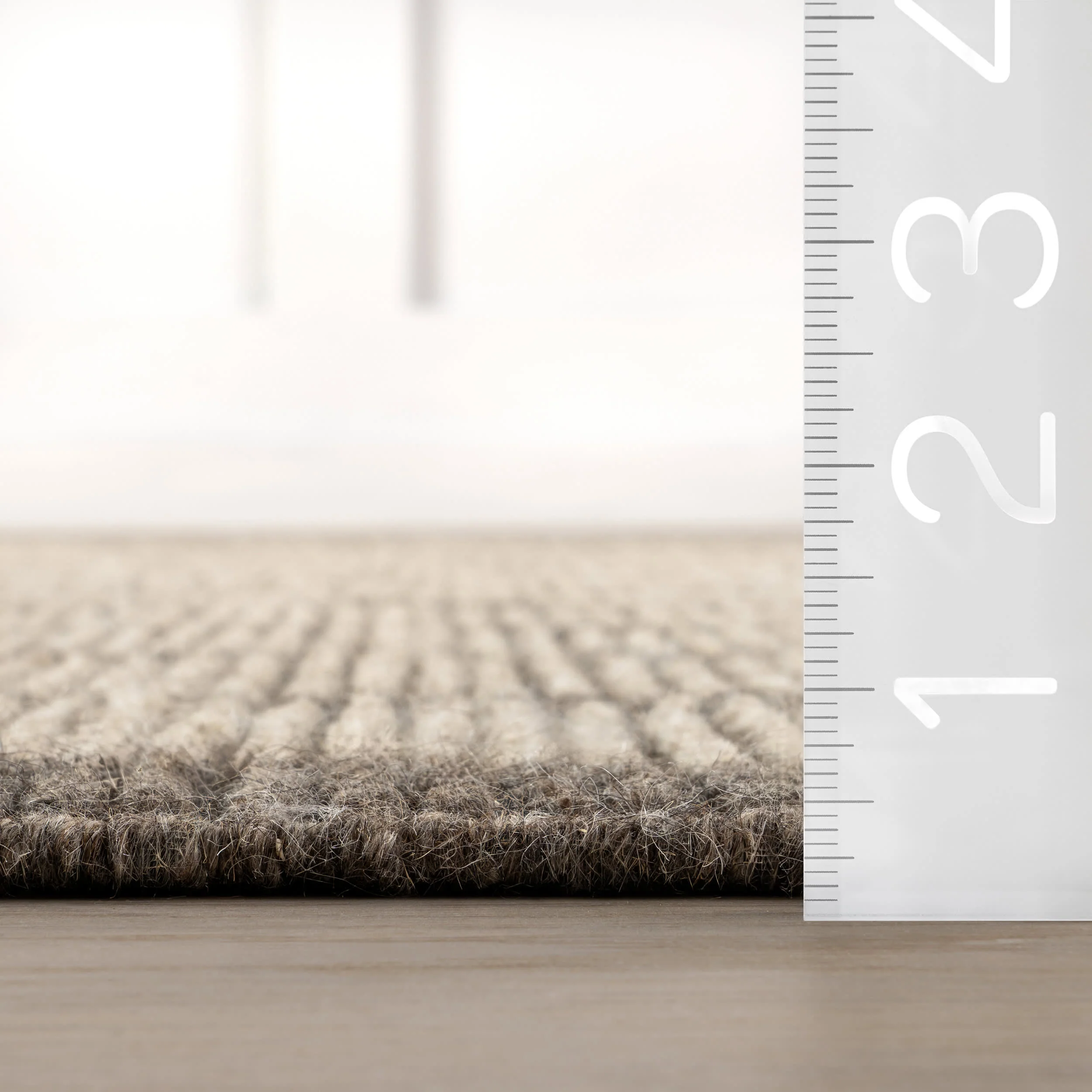 Eva Block Stripe Wool Blend Rug | Brown - Image 5