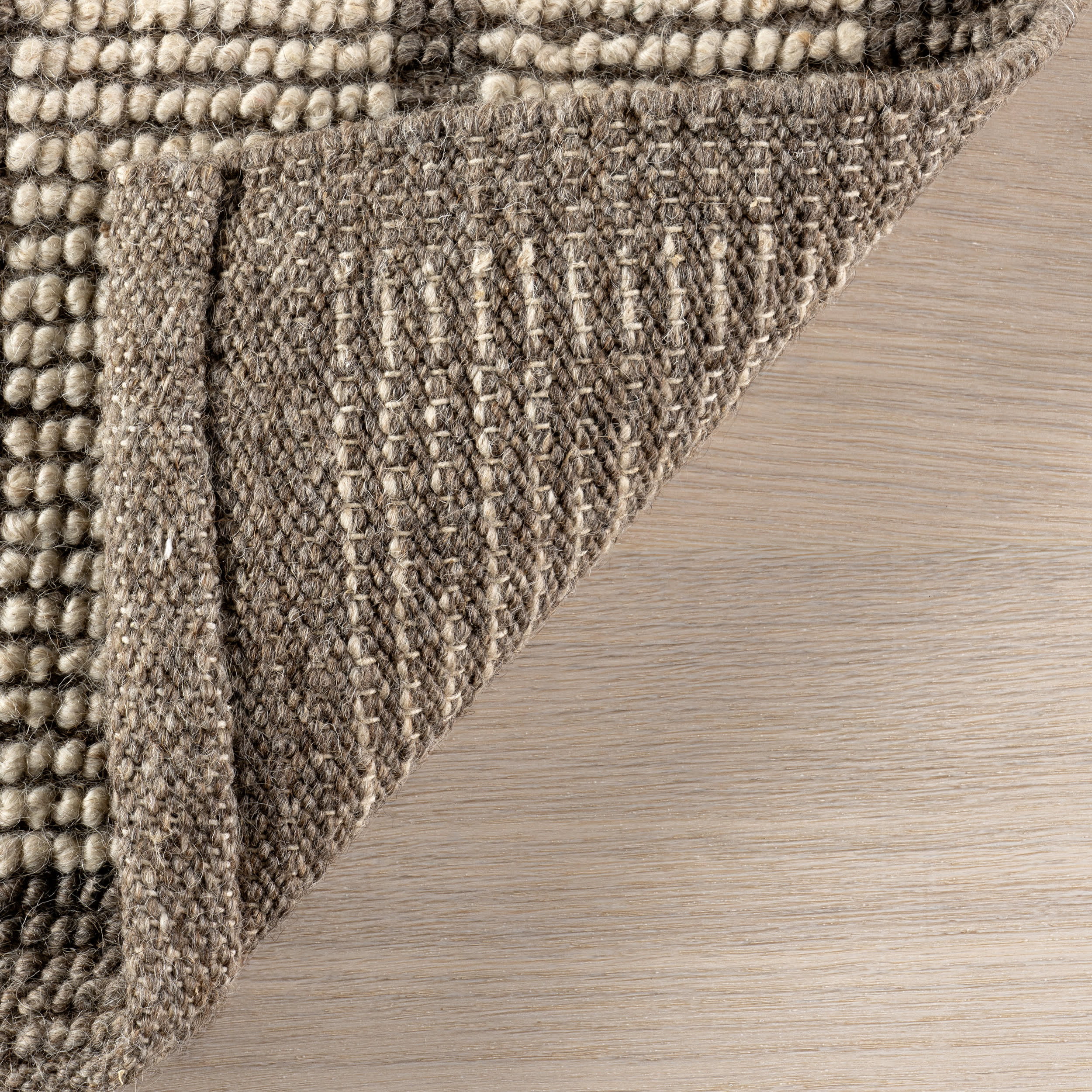 Eva Block Stripe Wool Blend Rug | Brown - Image 7