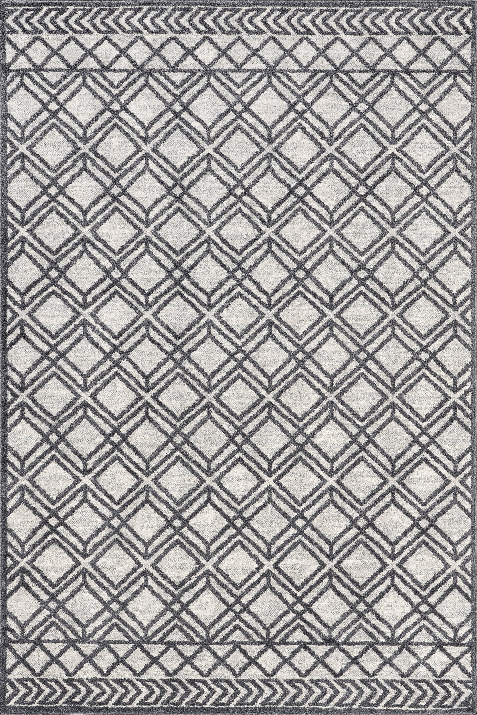 Evalina Moroccan Trellis Rug | Dark Grey