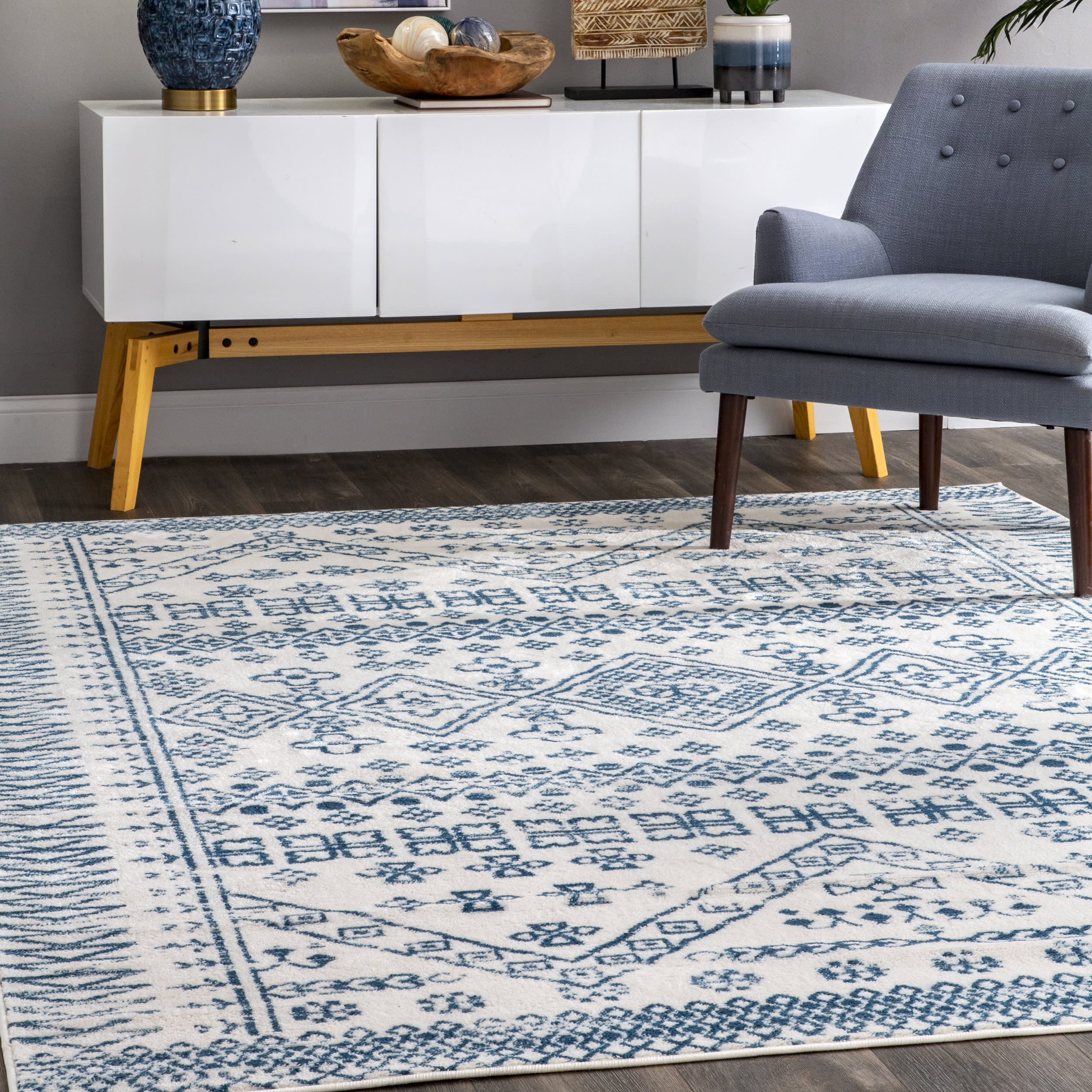 Evanescent Moroccan Rug | Blue - Image 2