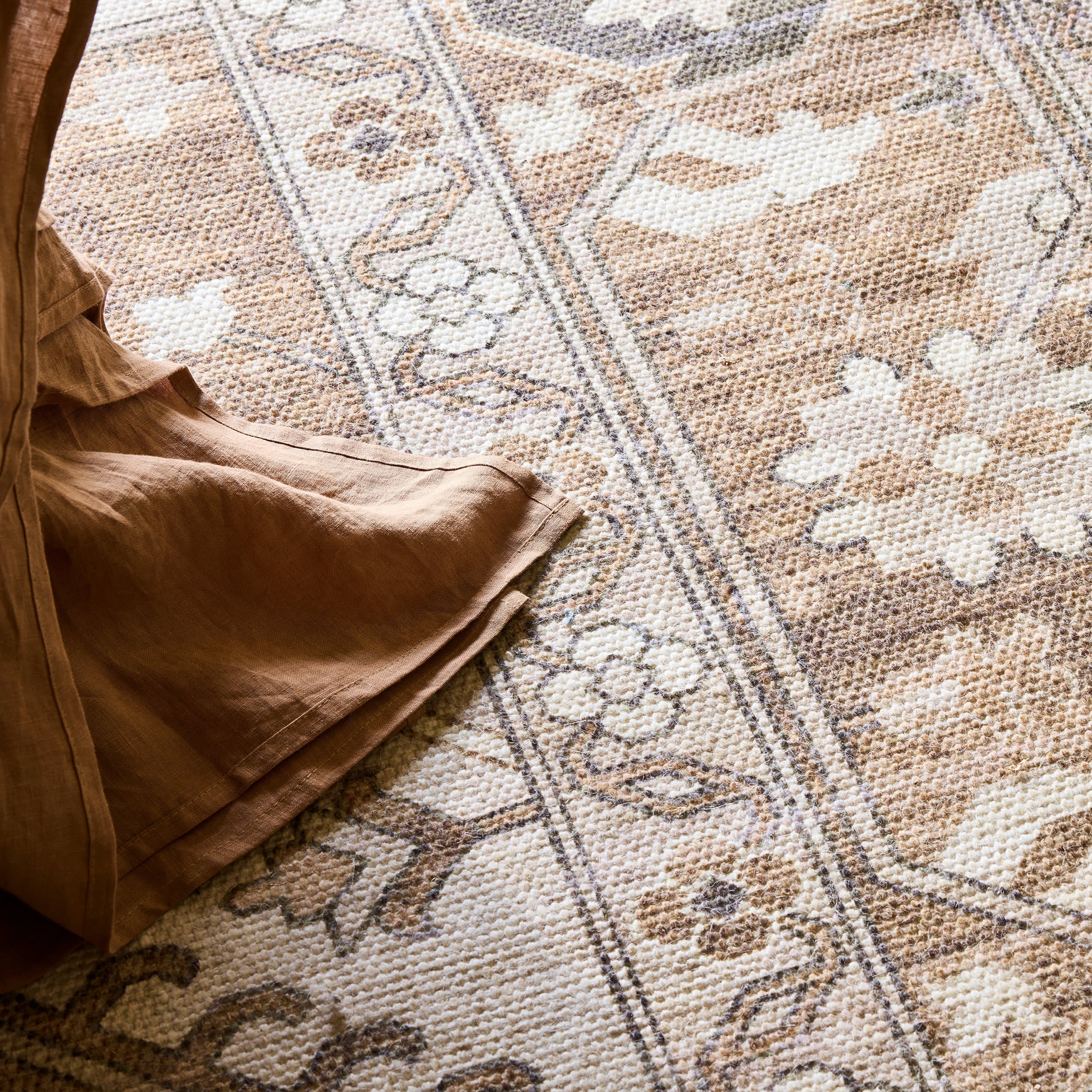 Evermore Medallion Wool and Cotton Rug | Brown - Image 5