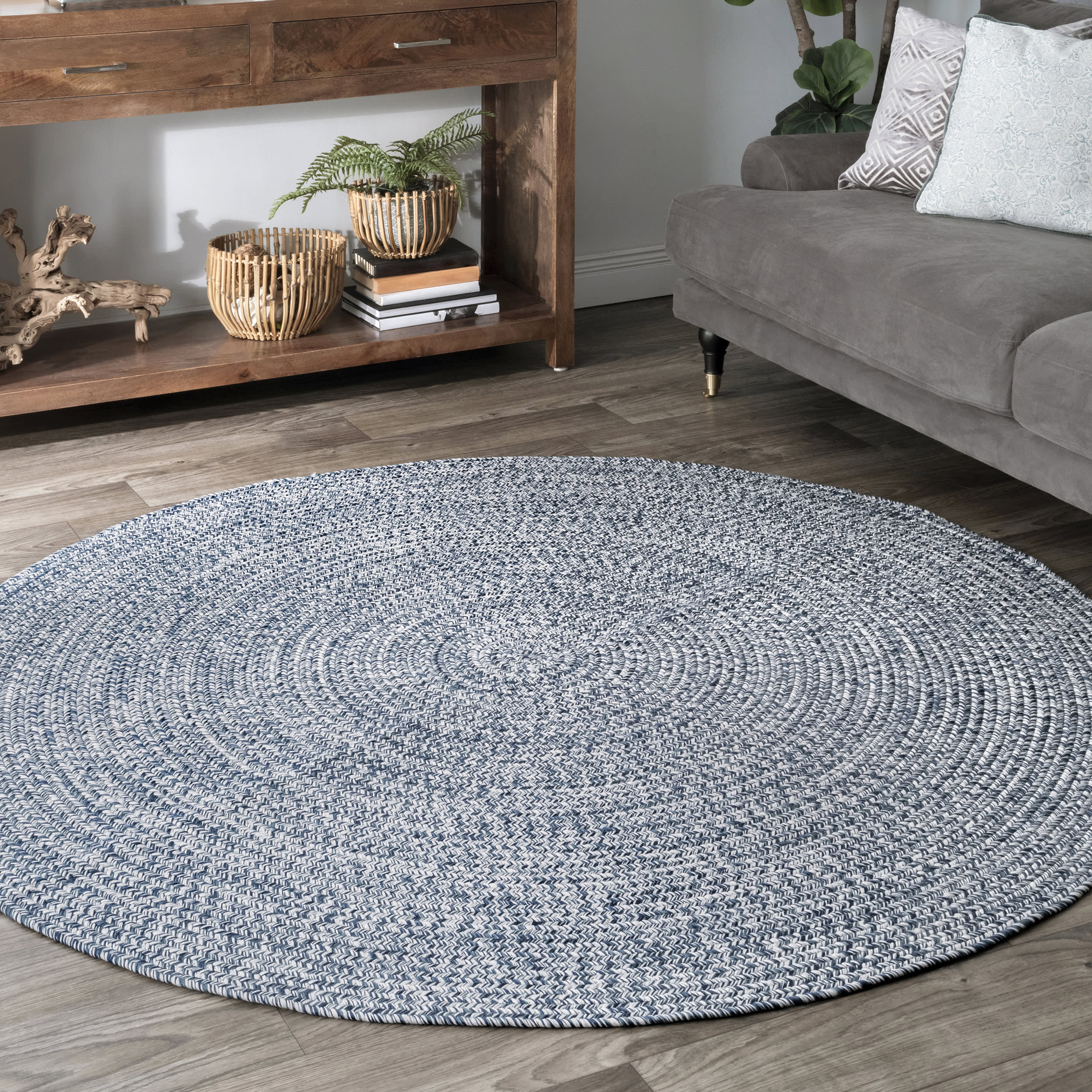 Everywhere Hand-Braided Indoor/Outdoor Rug | Navy - Image 2
