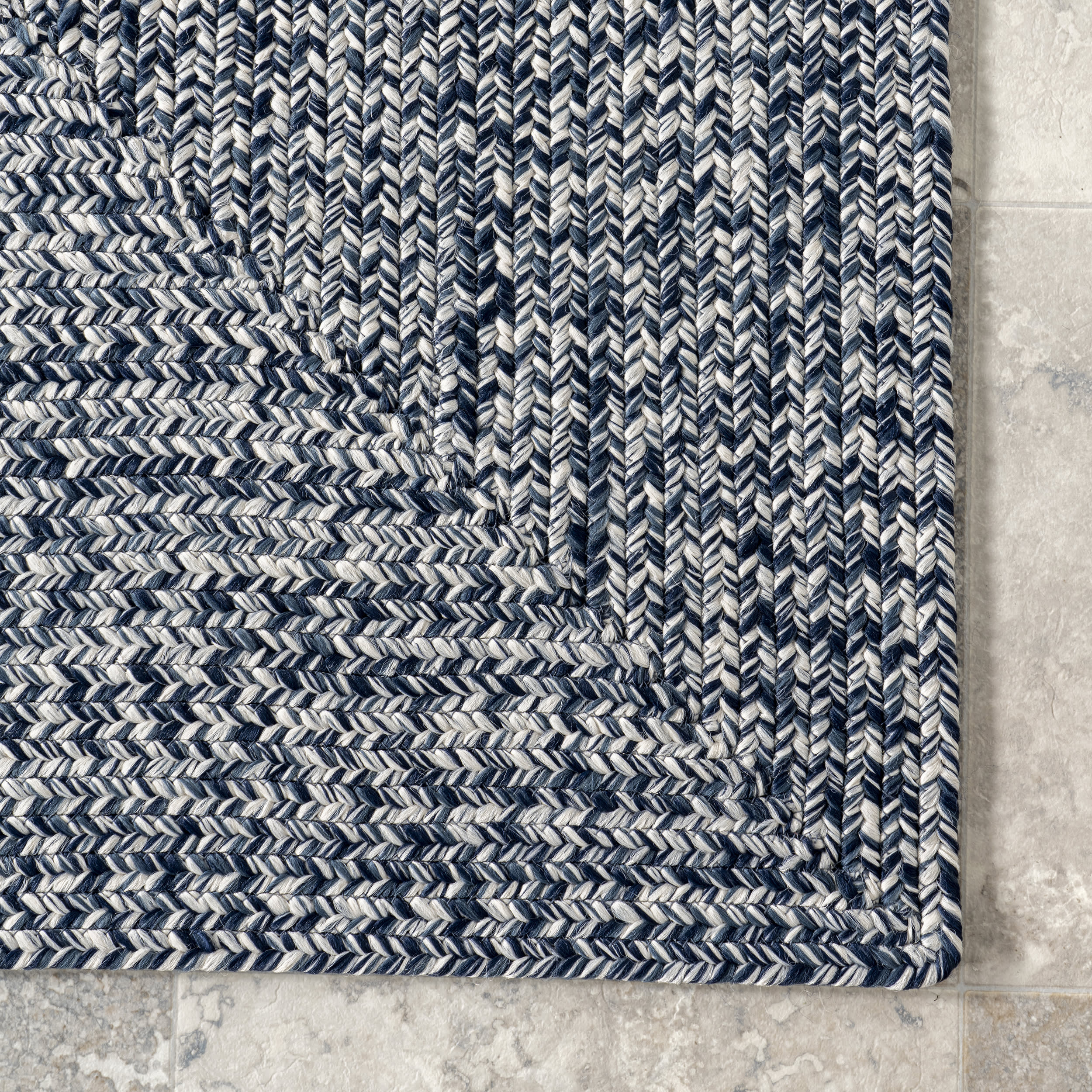 Everywhere Hand-Braided Indoor/Outdoor Rug | Navy - Image 3