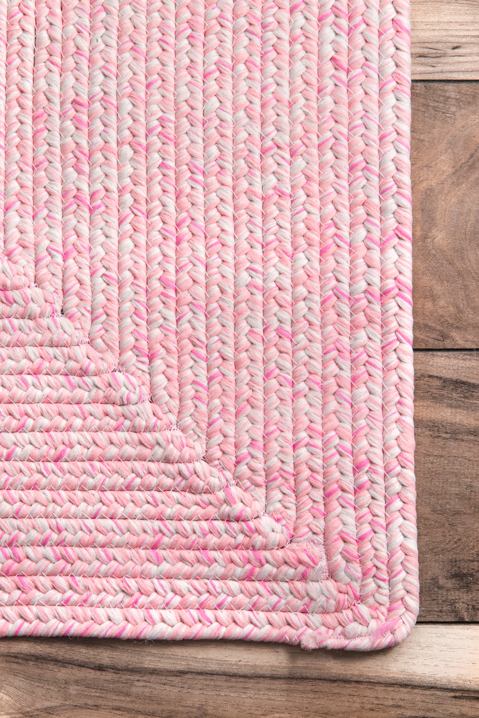 Everywhere Hand-Braided Indoor/Outdoor Rug | Pink - Image 3