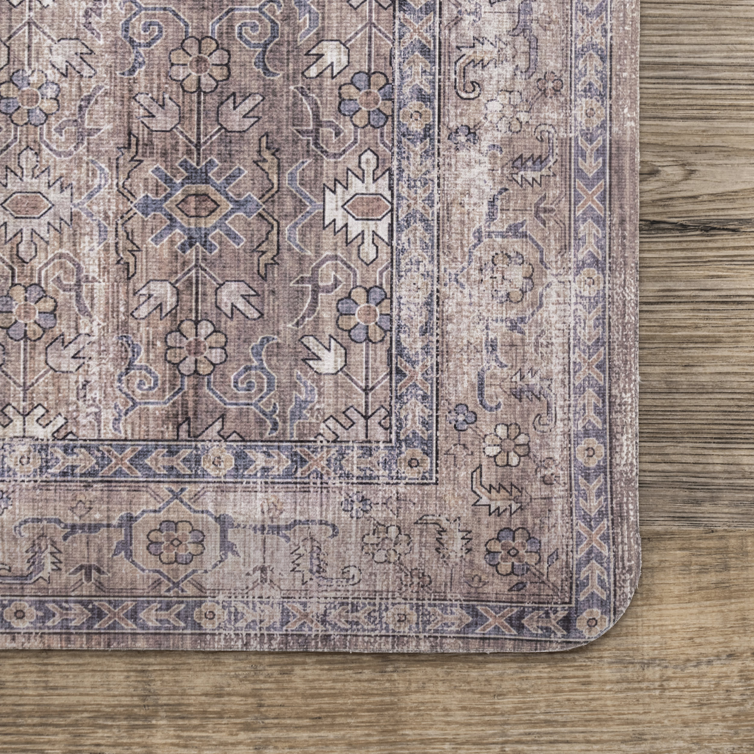 Faded Floral Printed Anti-Fatigue Mat | Rust - Image 3