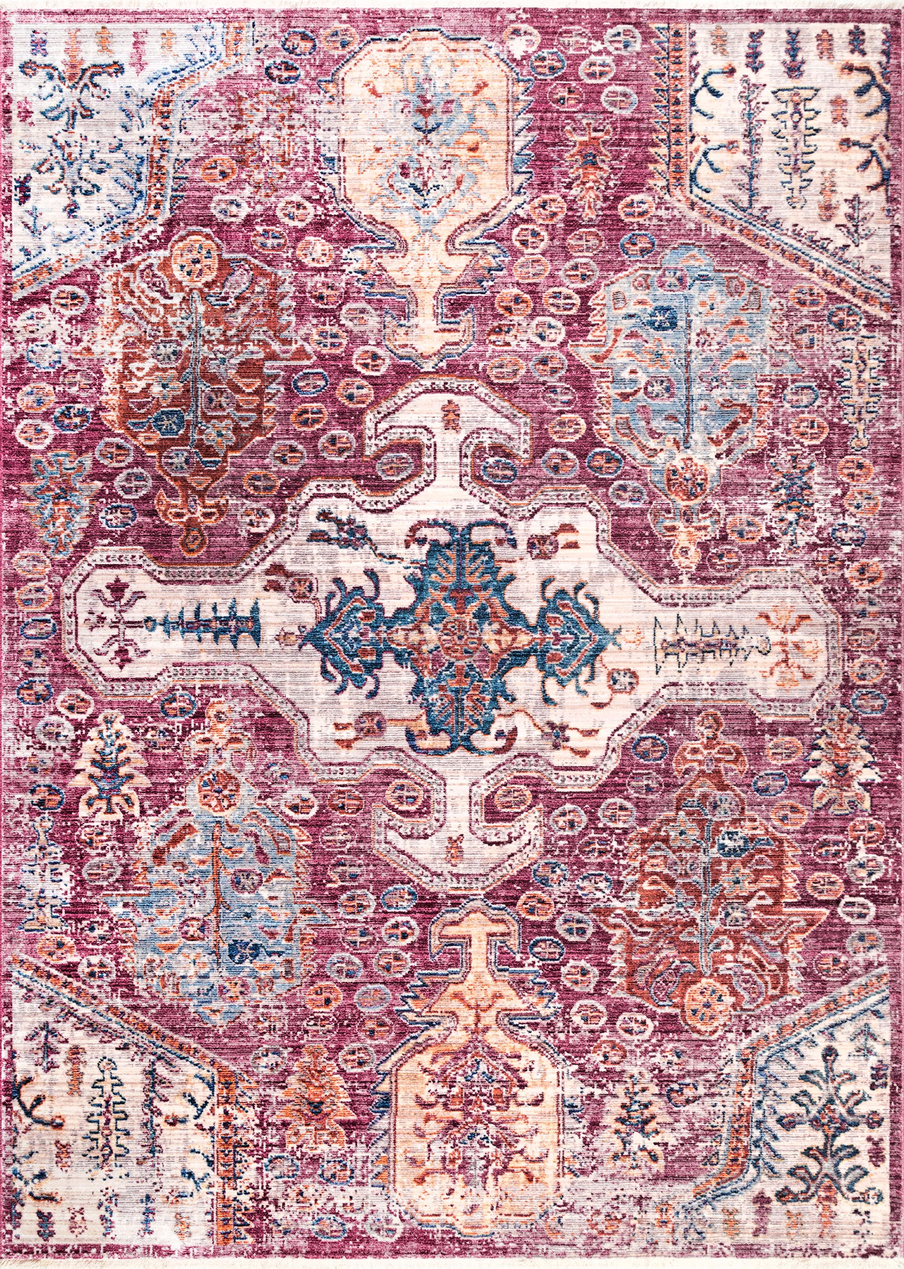 Faded Gabbeh Fringe Rug | Pink