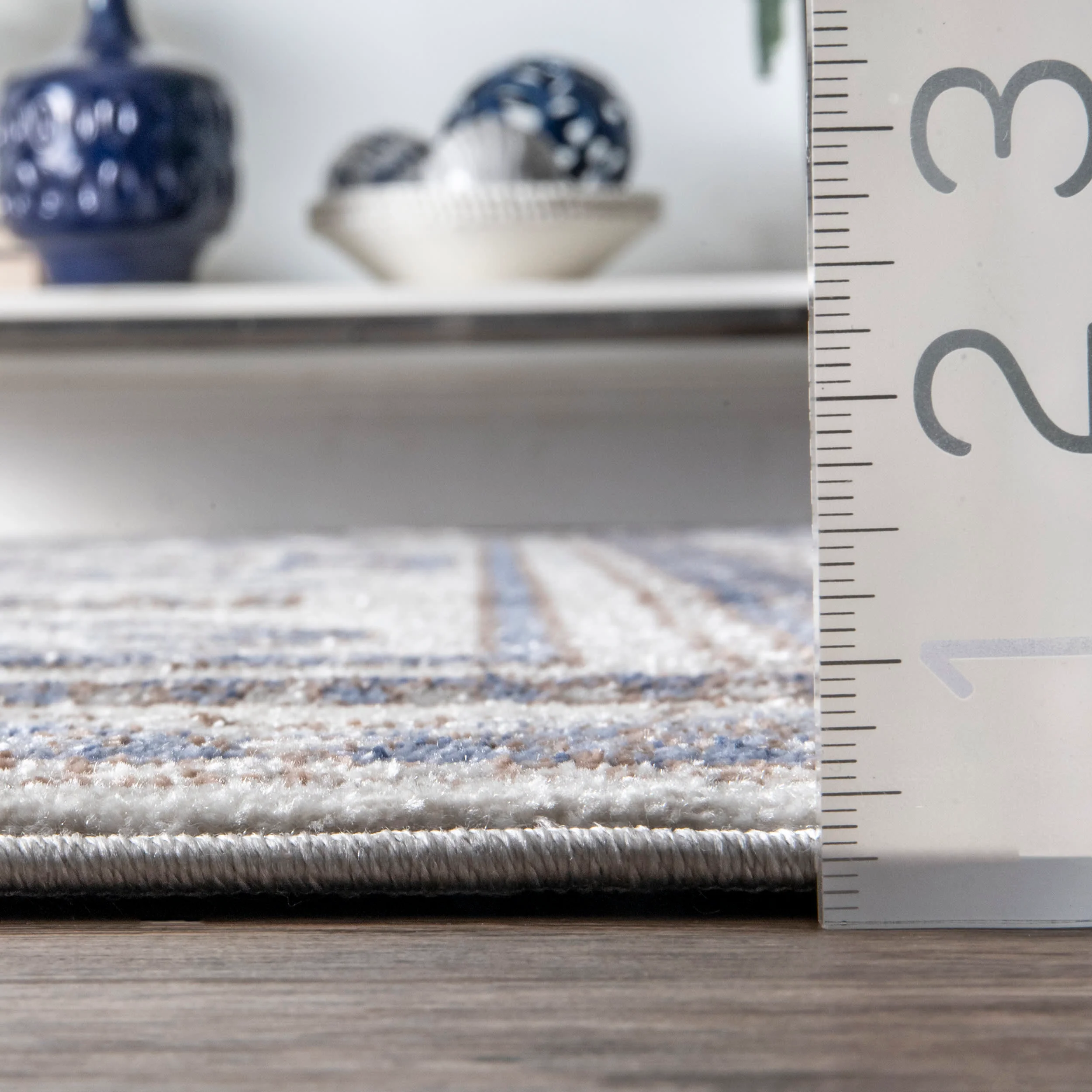 Faded Geometric Rug | Blue - Image 4