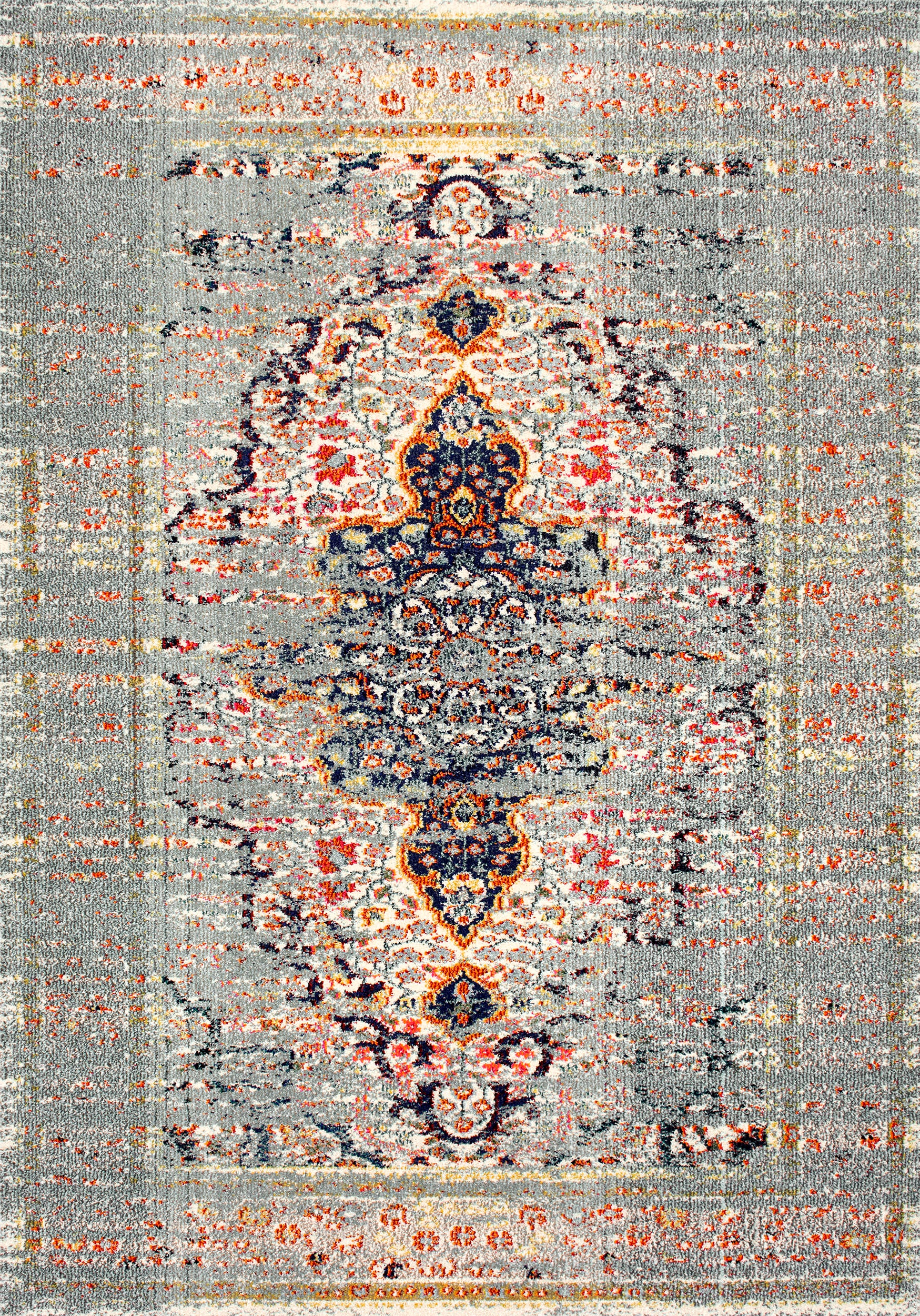 Faded Gothic Medallion Rug | Grey