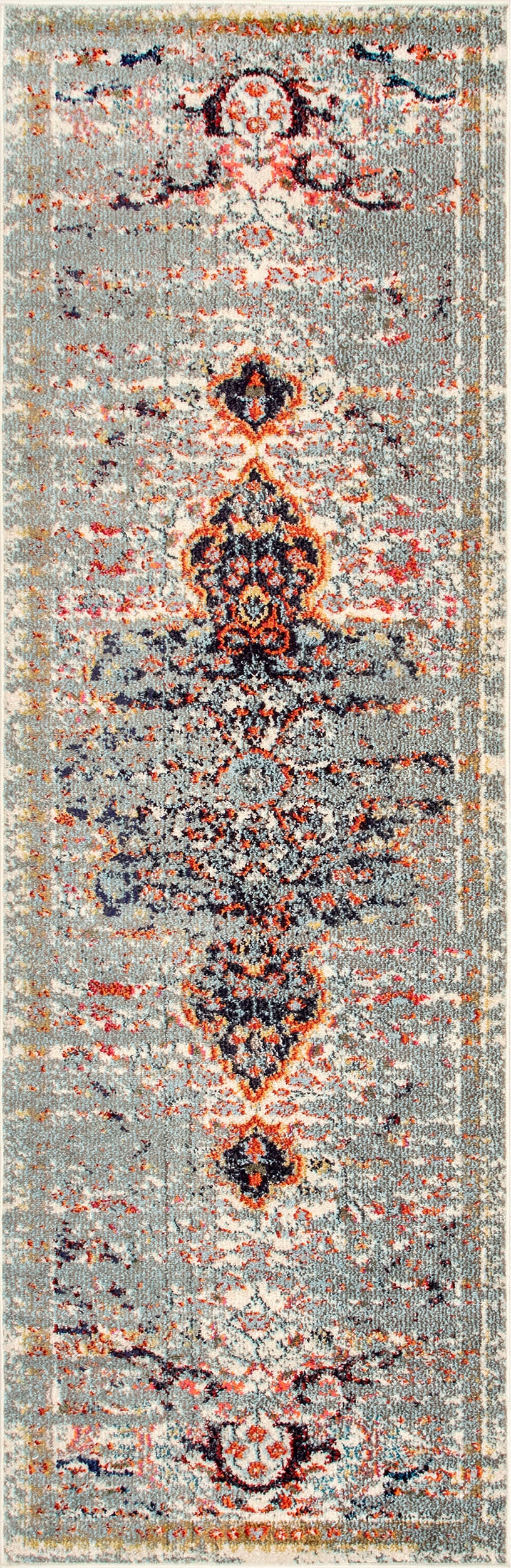 Faded Gothic Medallion Rug | Grey