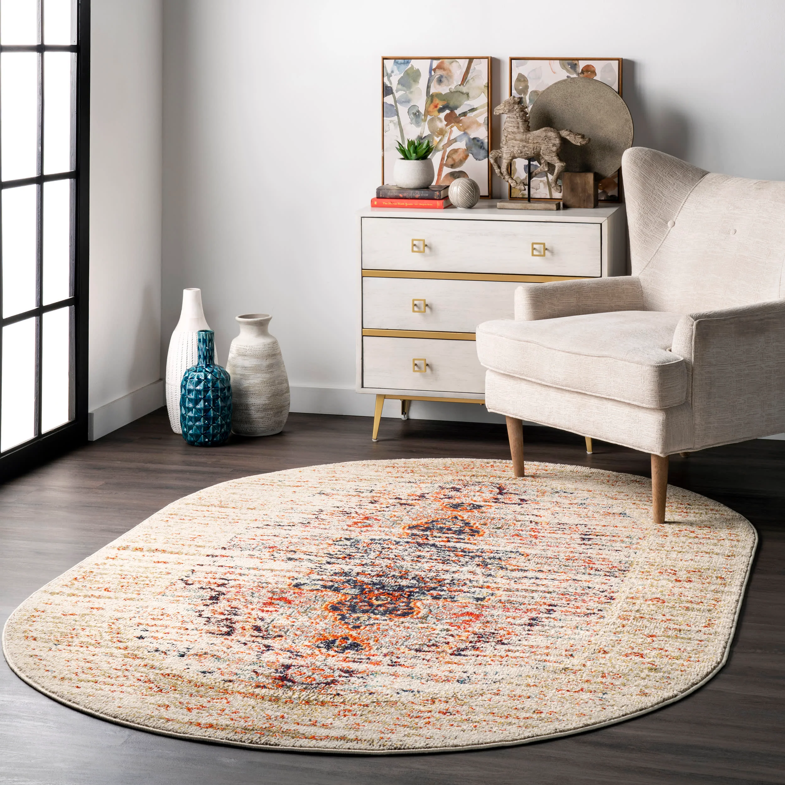 Faded Gothic Medallion Rug | Sand - Image 2