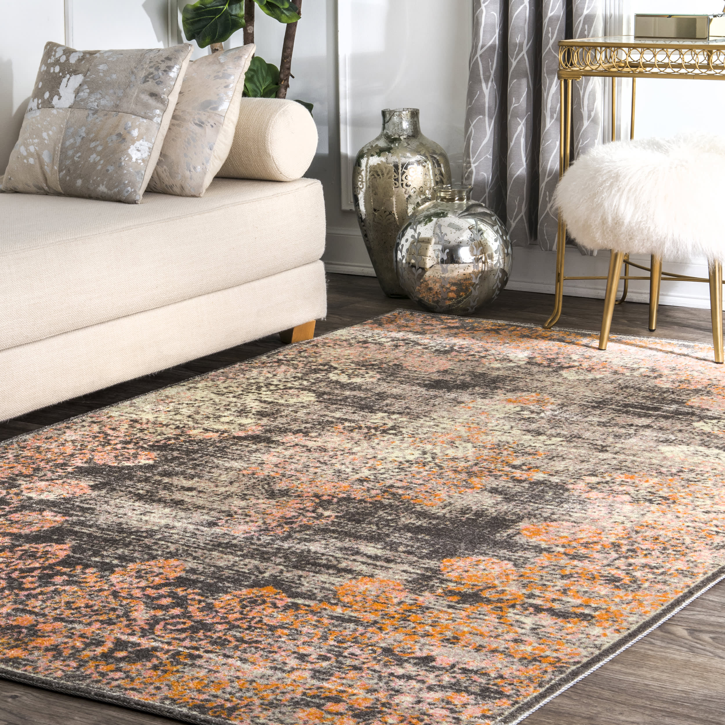 Faded Lace Rug | Pink - Image 2