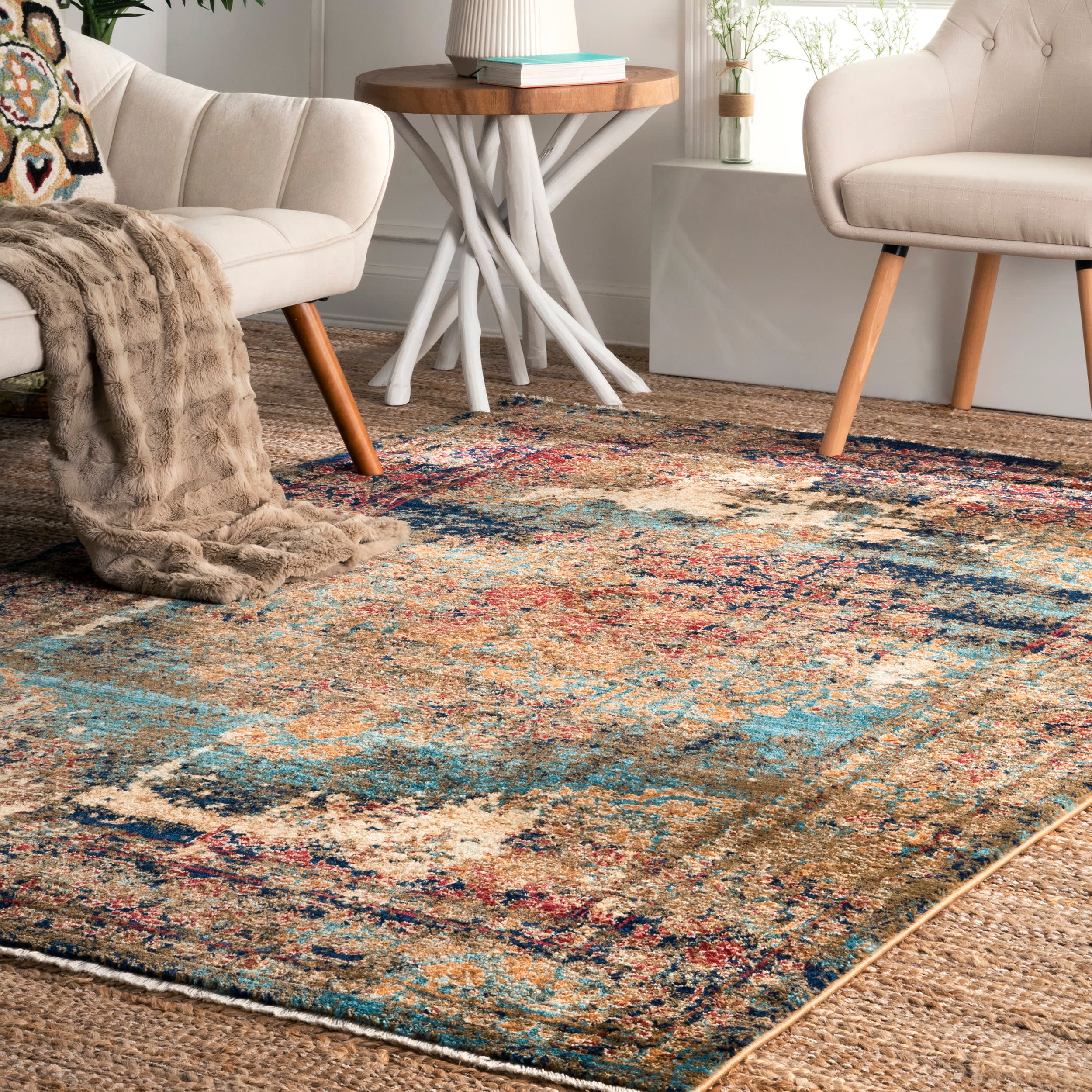 Faded Medallion Rug | Multicolor - Image 2