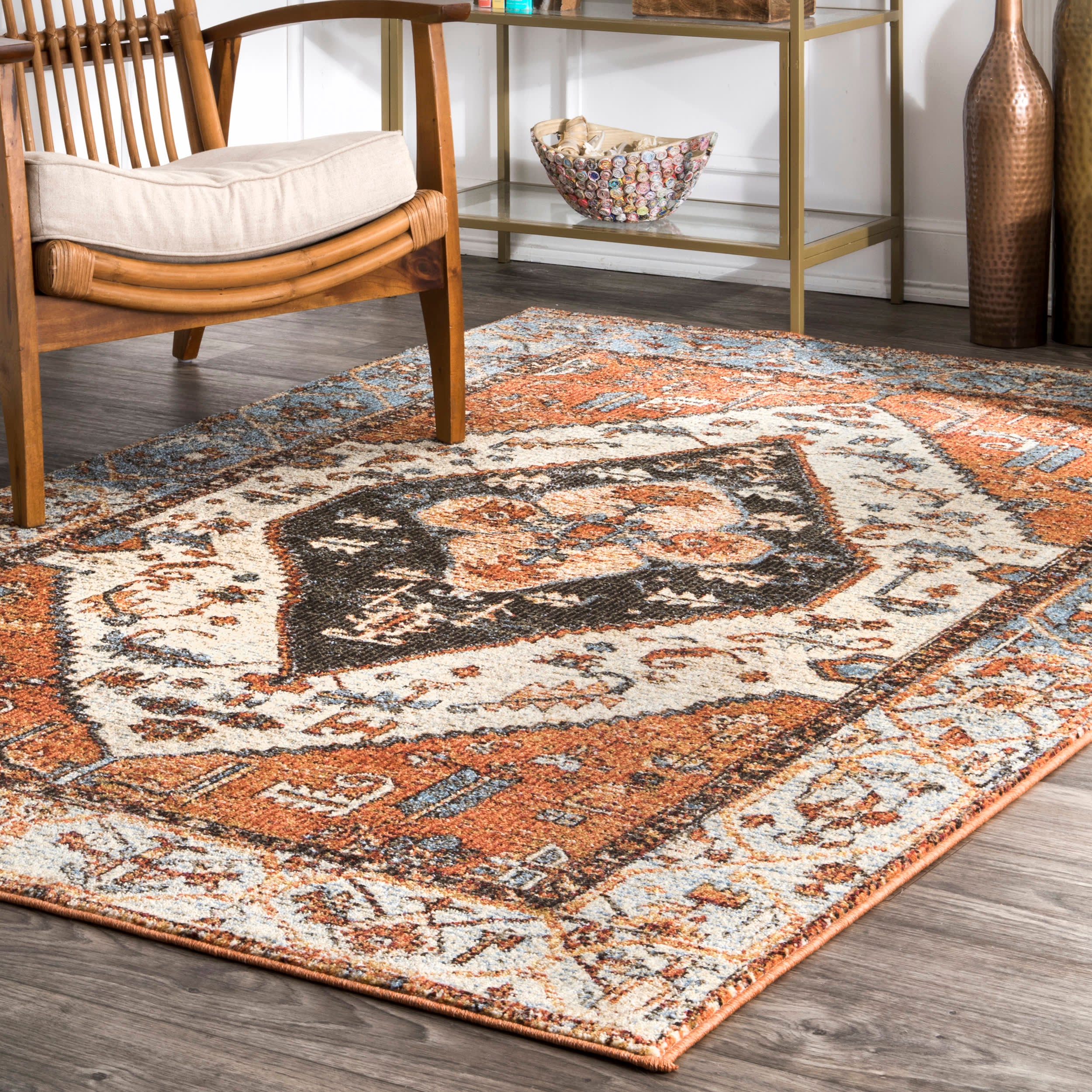 Faded Medallion Rug | Orange - Image 2