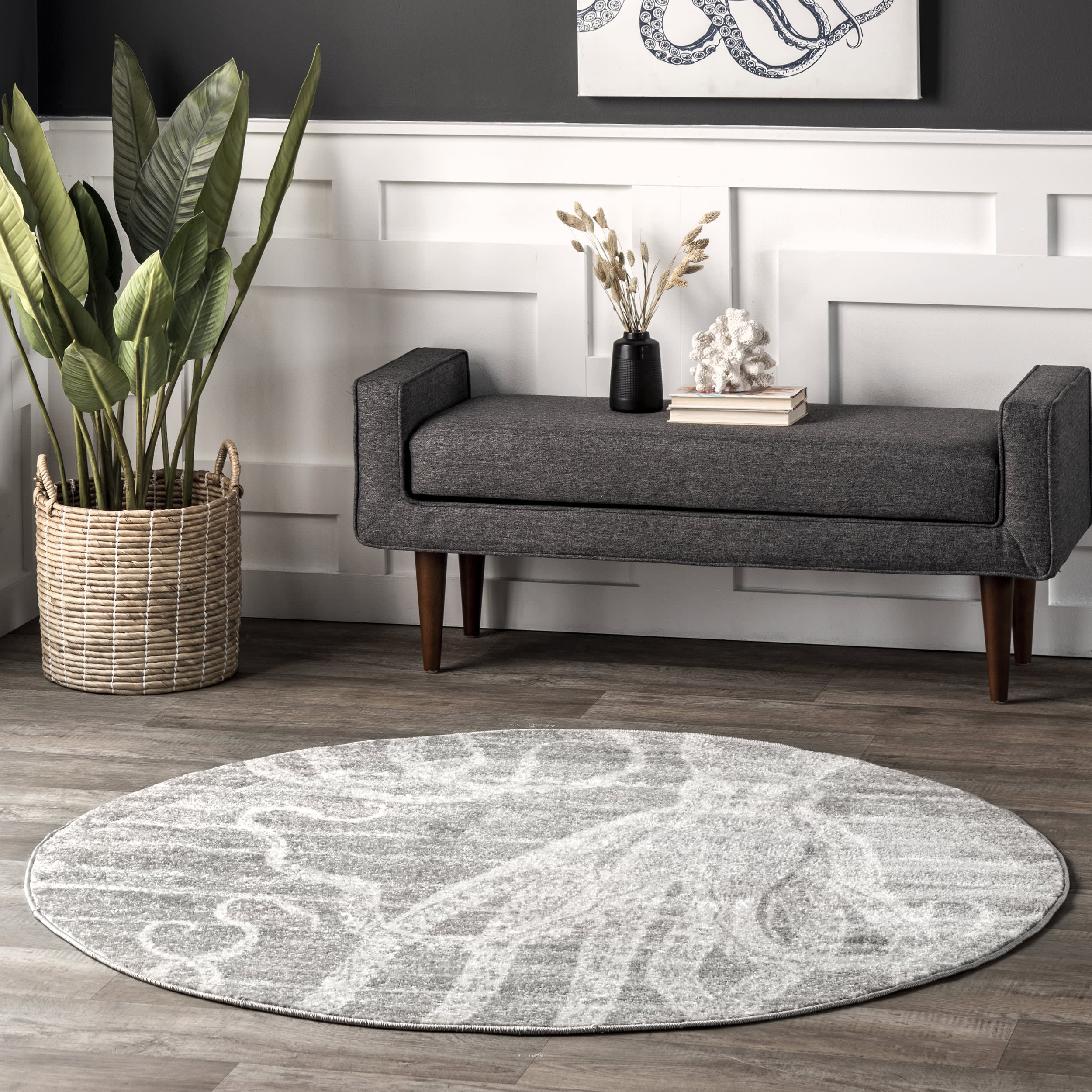 Faded Octopus Rug | Grey - Image 2