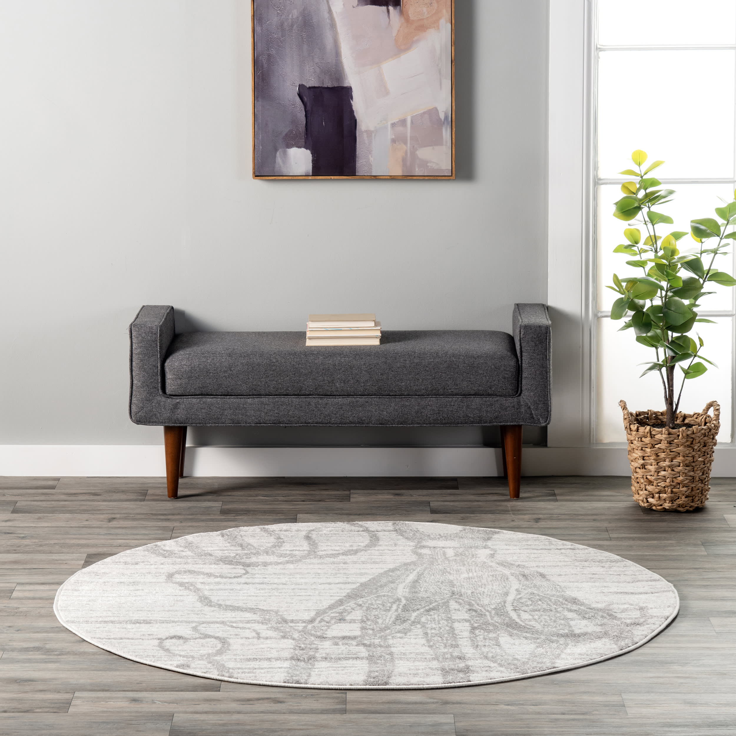 Faded Octopus Rug | Silver - Image 2