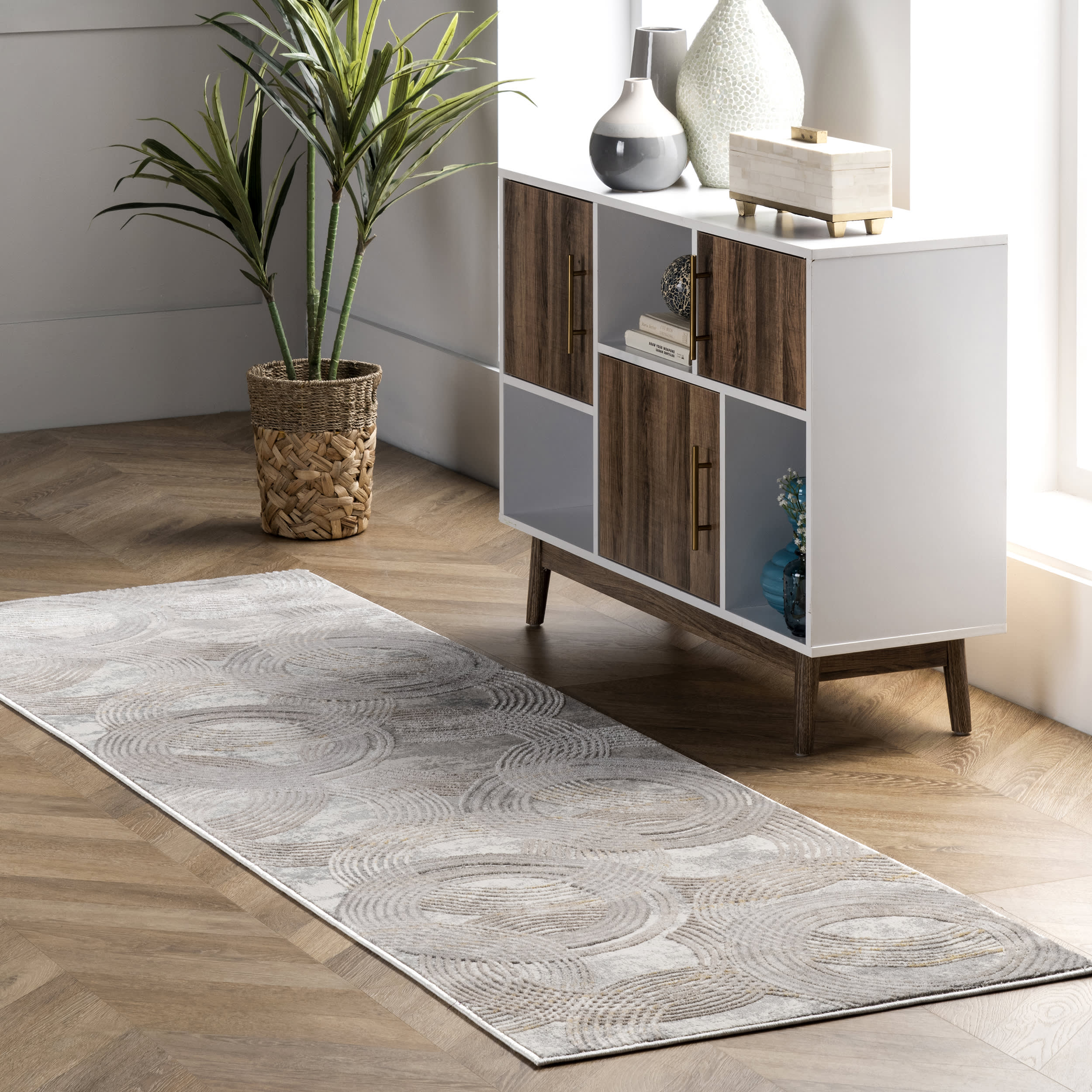 Faded Ripples Rug | Grey - Image 2