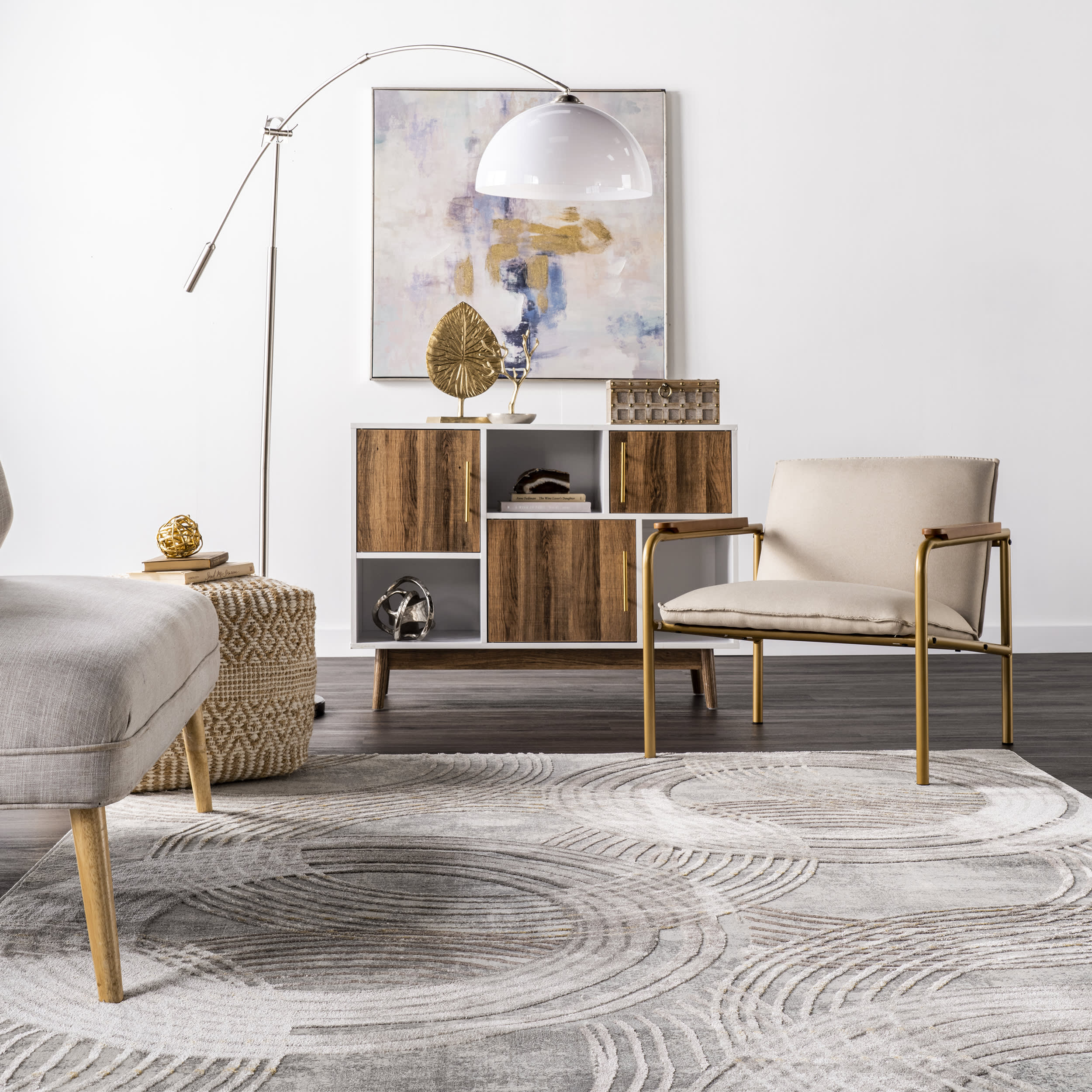 Faded Ripples Rug | Grey - Image 4