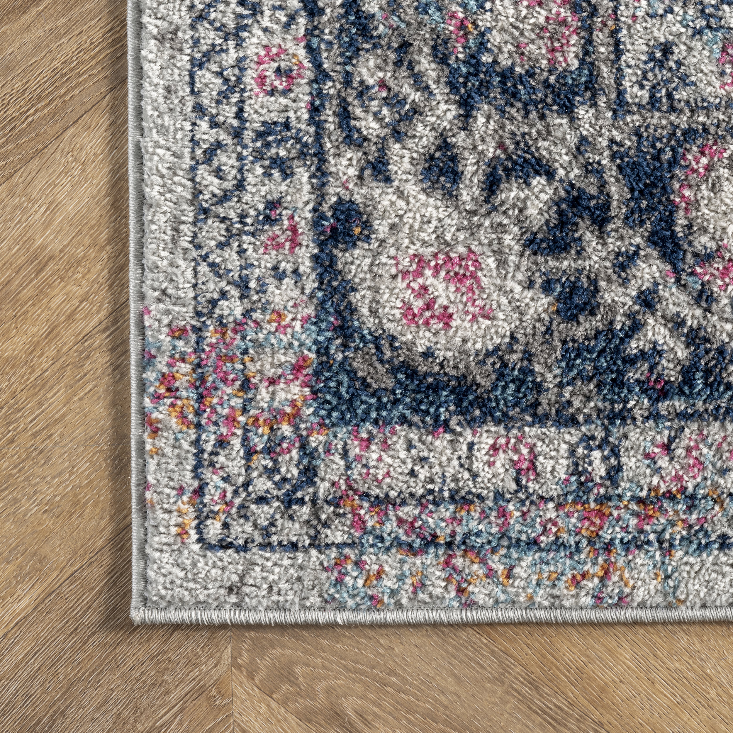 Faded Star Petal Emblem Rug | Blue - Image 3