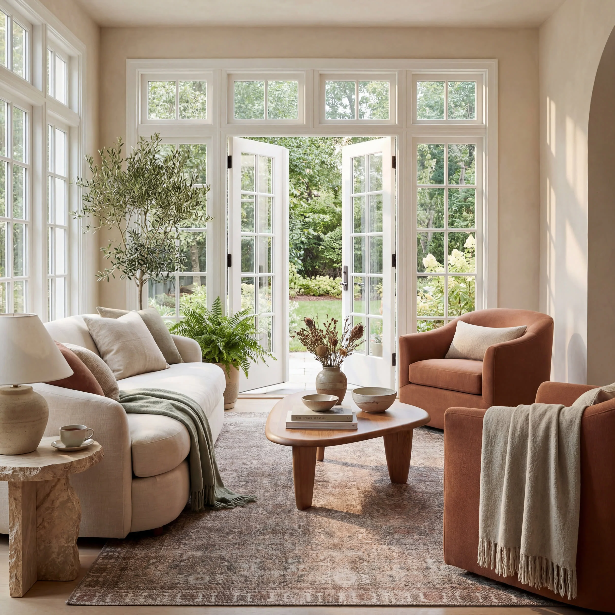 Fair Hills Antiqued Jute-Blend Rug | Rust - Image 2