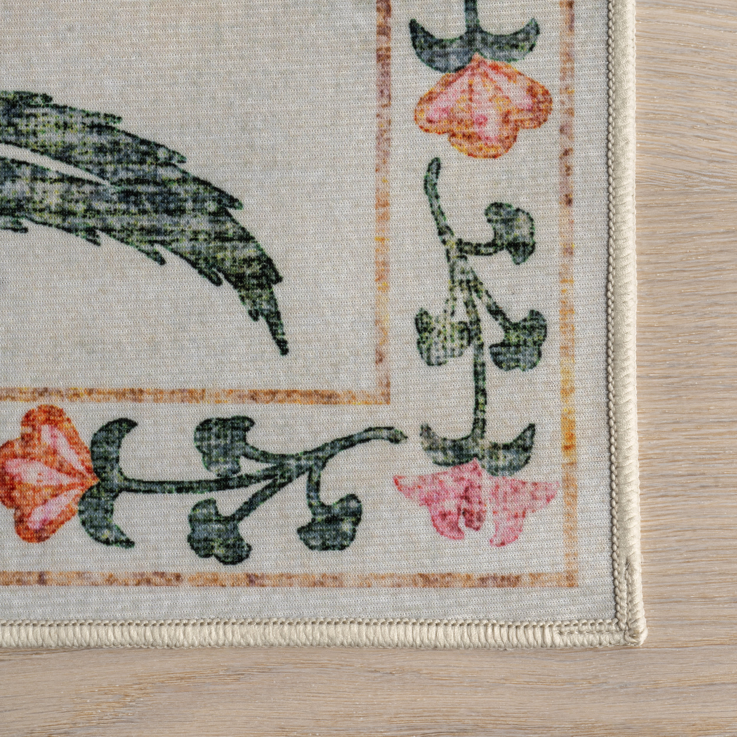 Fairway Floral Washable Rug | Ivory - Image 4