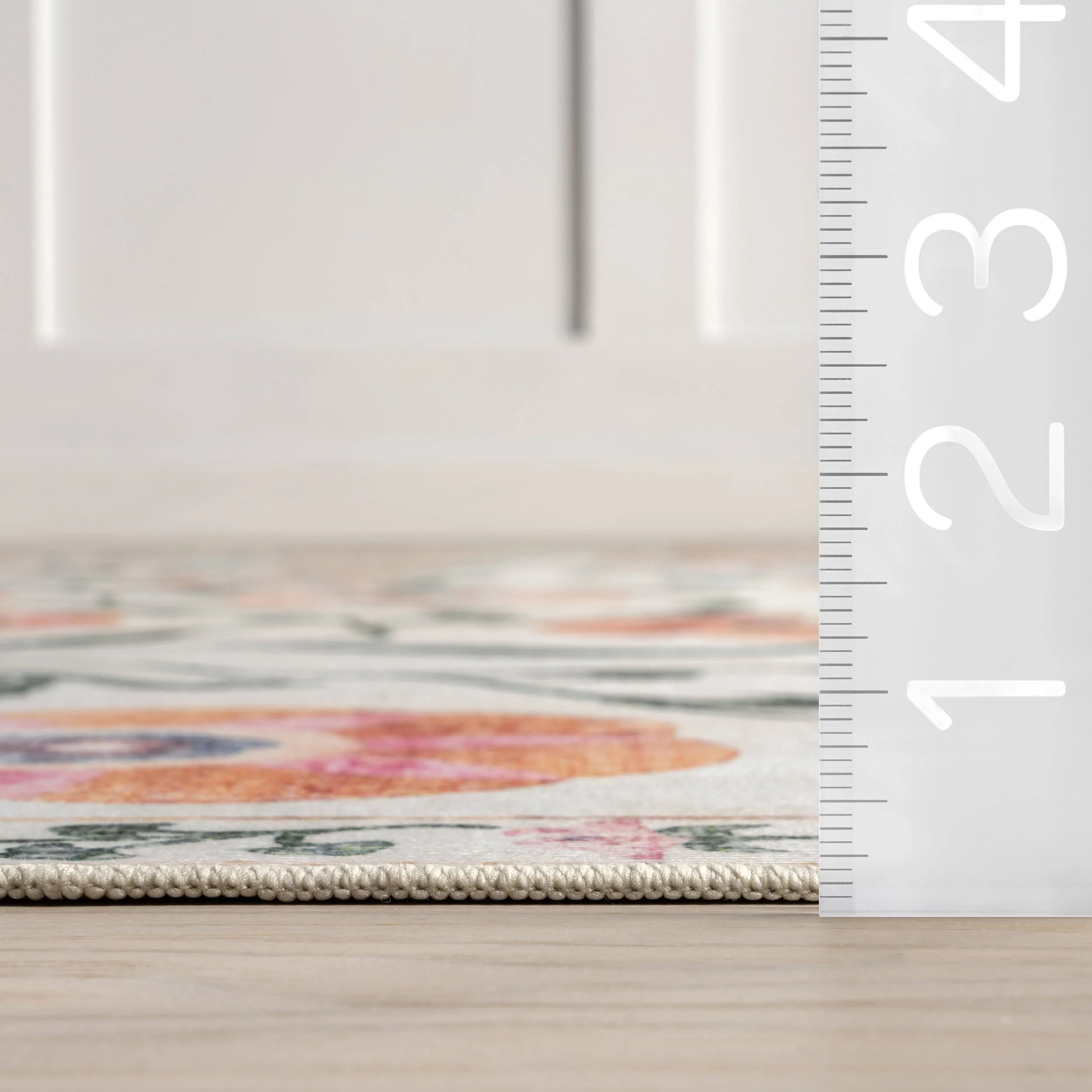 Fairway Floral Washable Rug | Ivory - Image 6