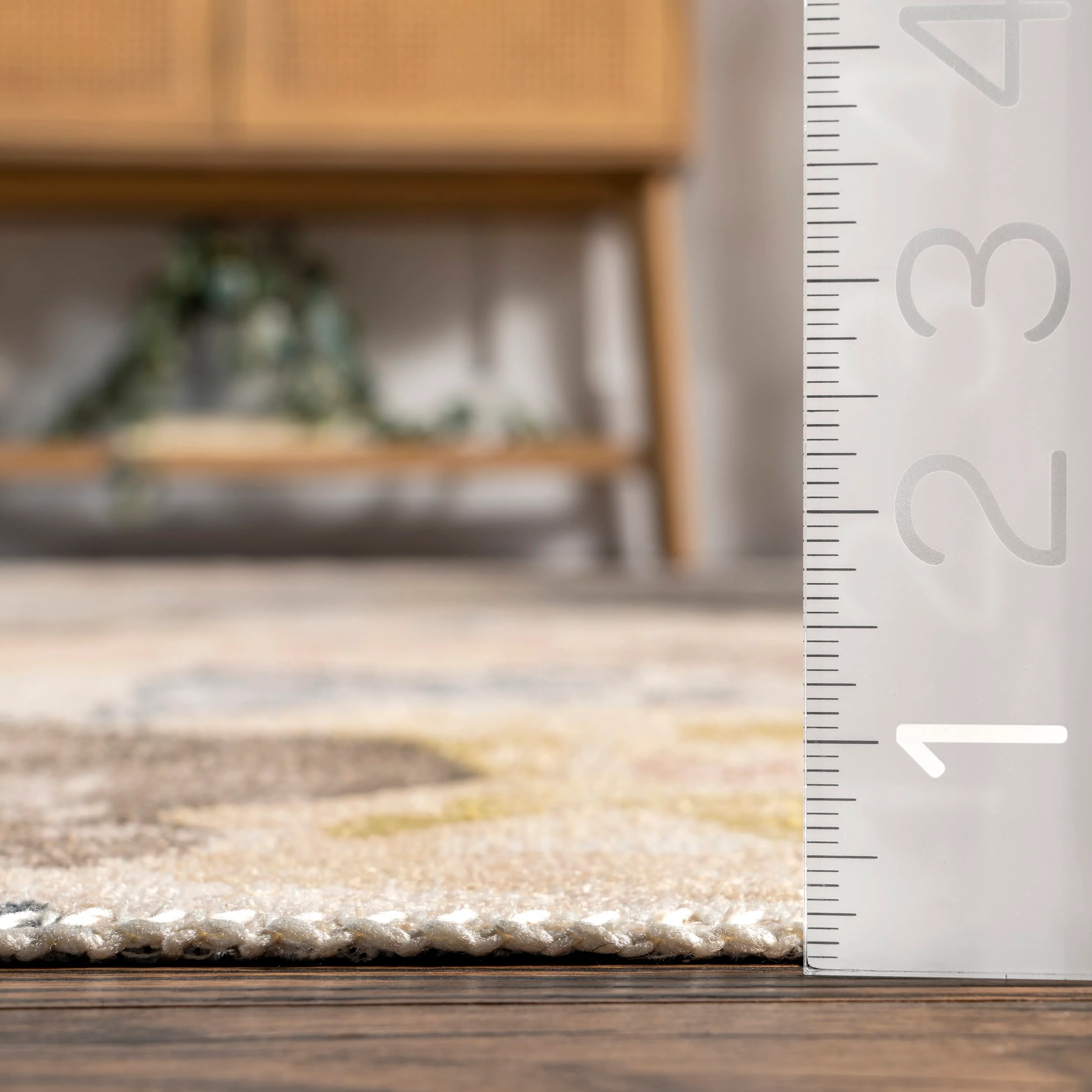 Fanya Floral Washable Rug | Beige - Image 5