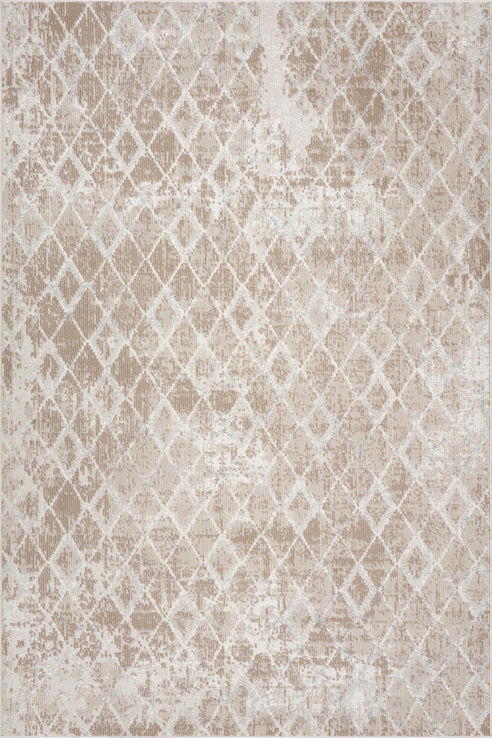 Farmline Rustic Diamond Washable Rug | Tan