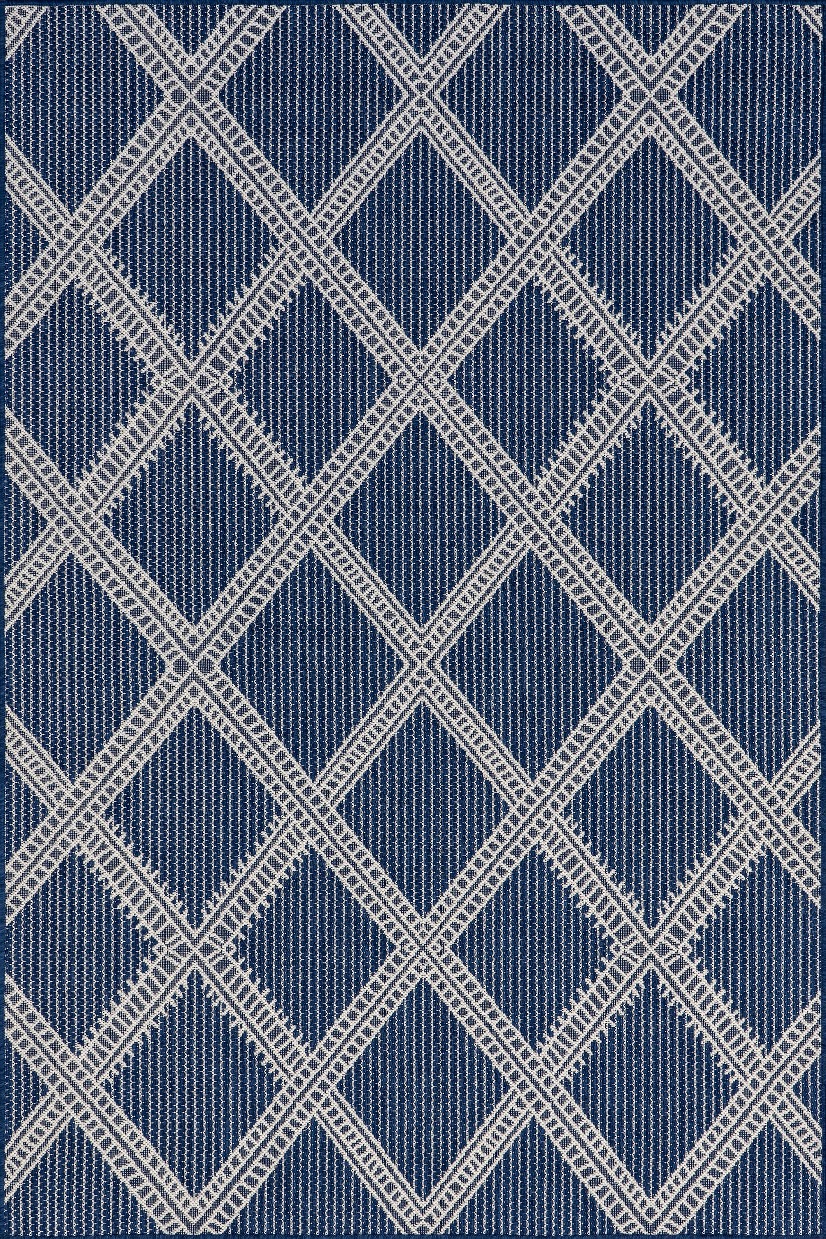 Favianna Indoor/Outdoor Trellis Rug | Navy