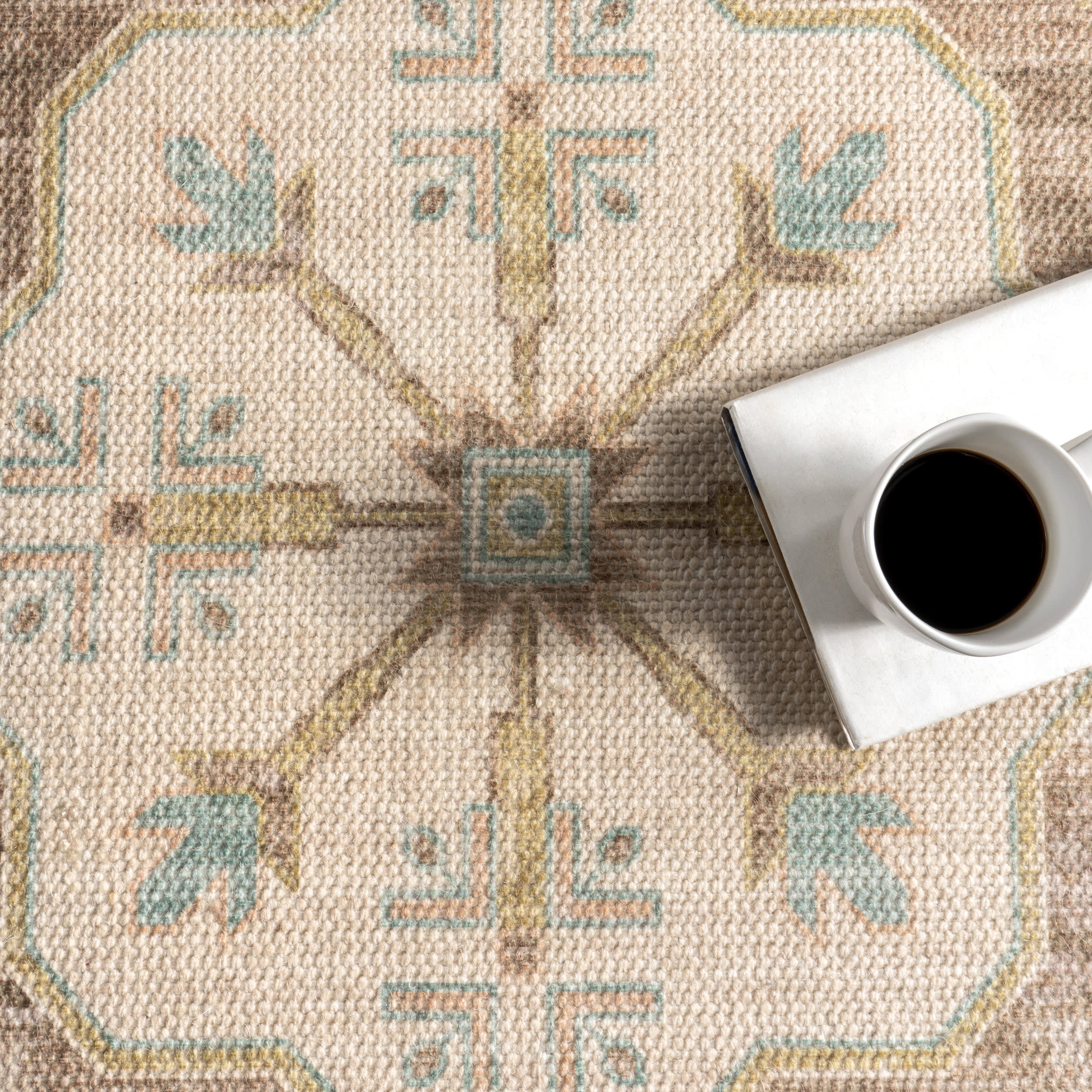 Fawn Medallion Wool and Cotton Rug | Brown - Image 7