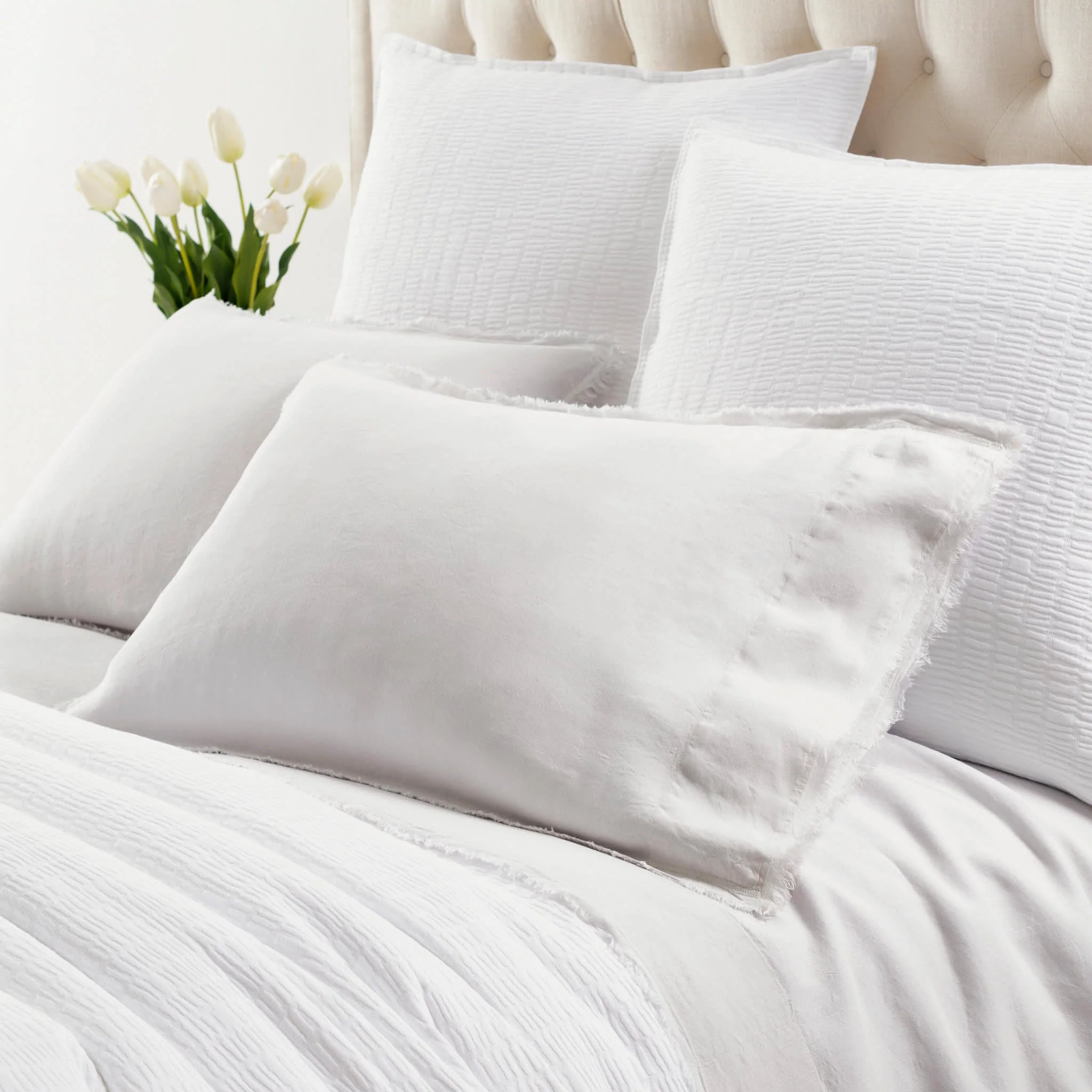Faye Linen Sheet Set | Plaster