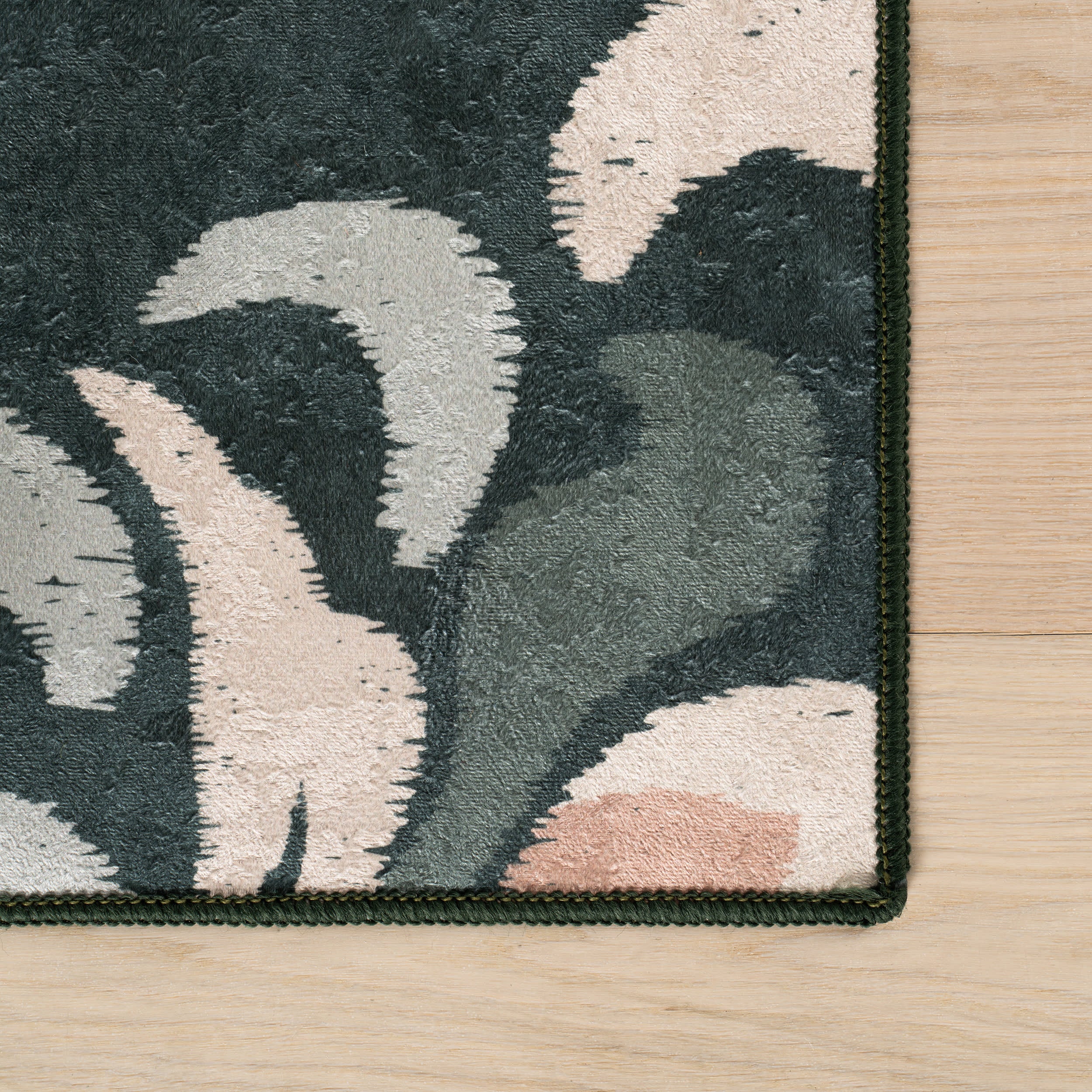 Fayna Floral Washable Rug | Green - Image 4