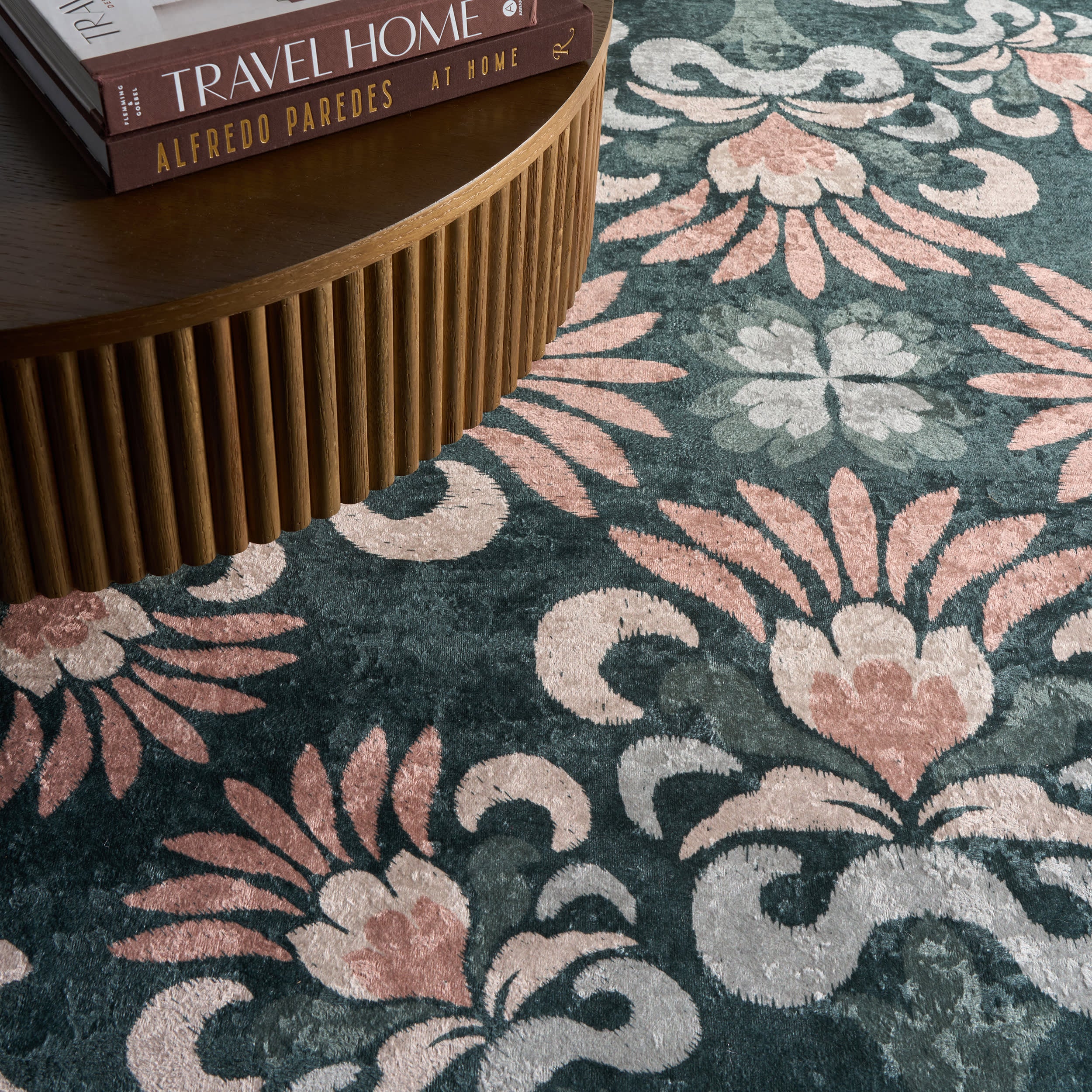 Fayna Floral Washable Rug | Green - Image 5