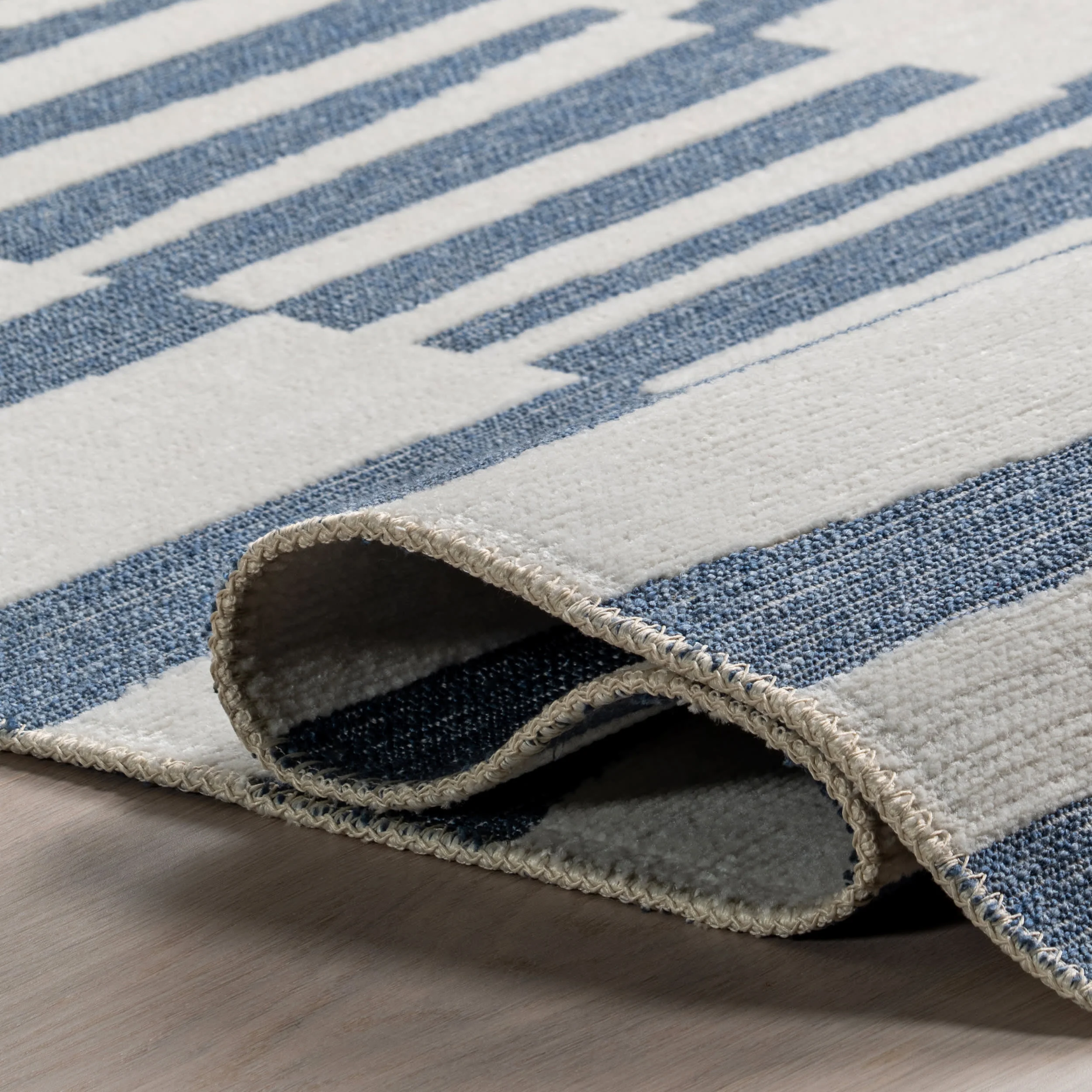 Felipa Abstract Reversible Washable Rug | Blue - Image 11