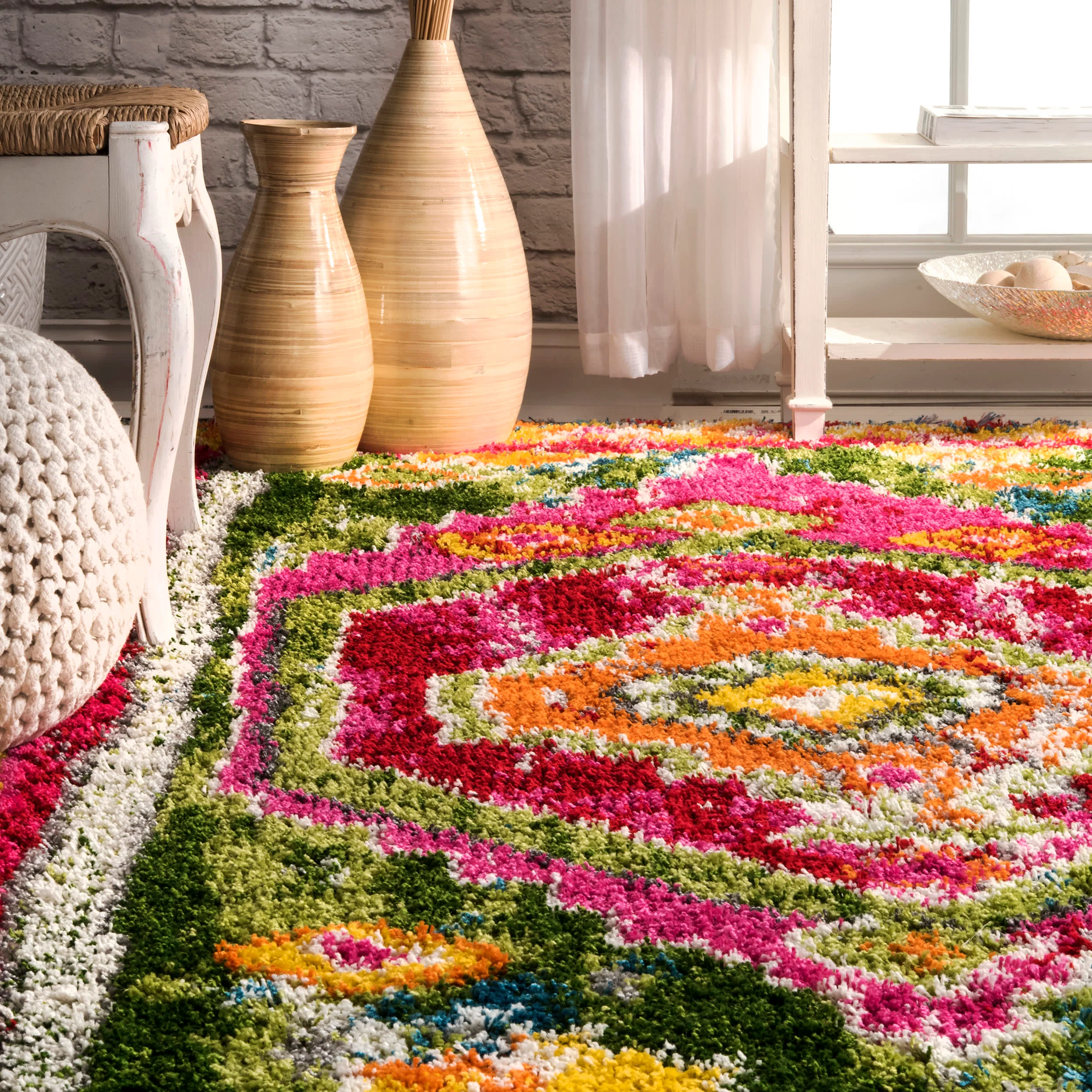 Fiesta Medallion Shag Rug | Multicolor - Image 4