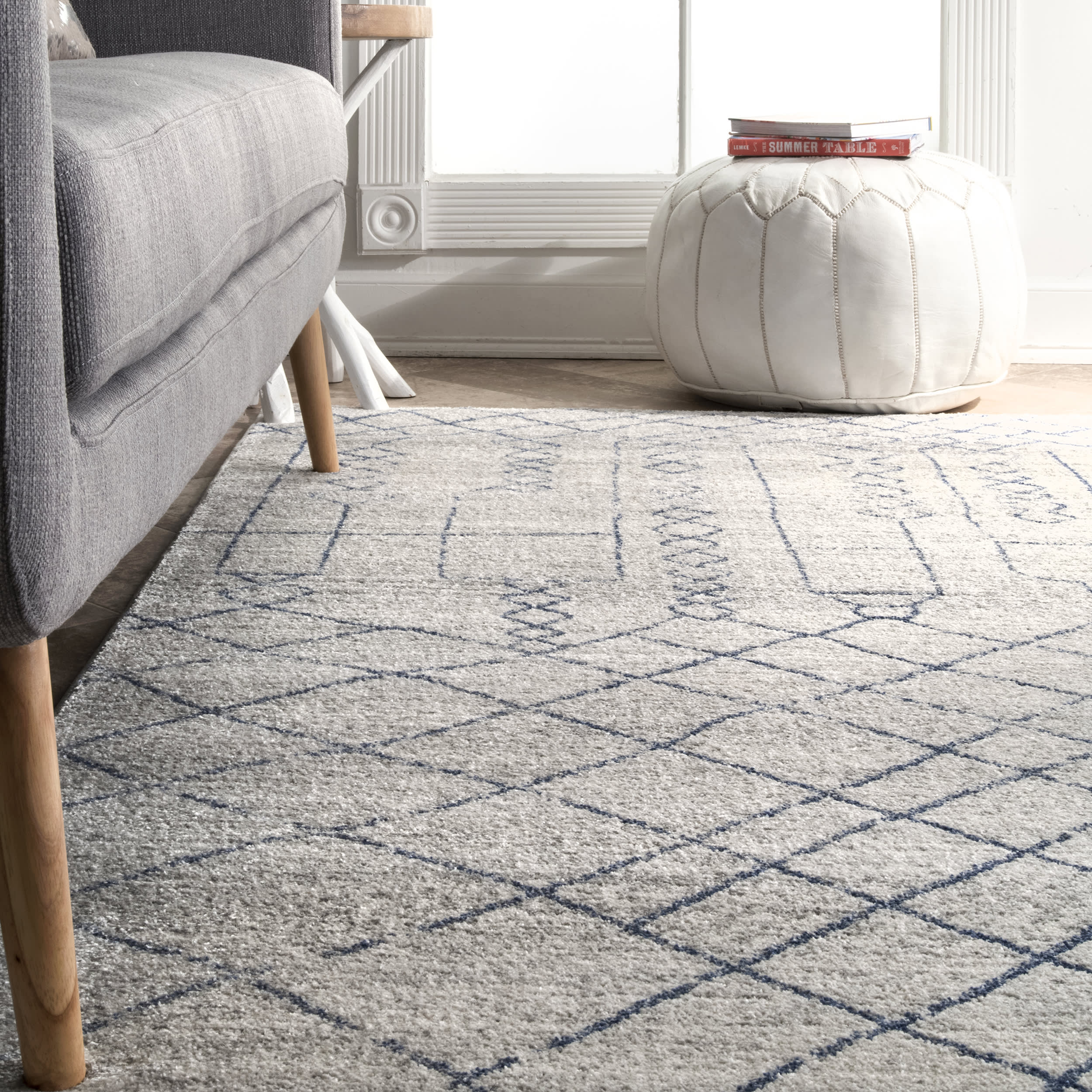 Flannery Modern Trellis Rug | Grey - Image 4