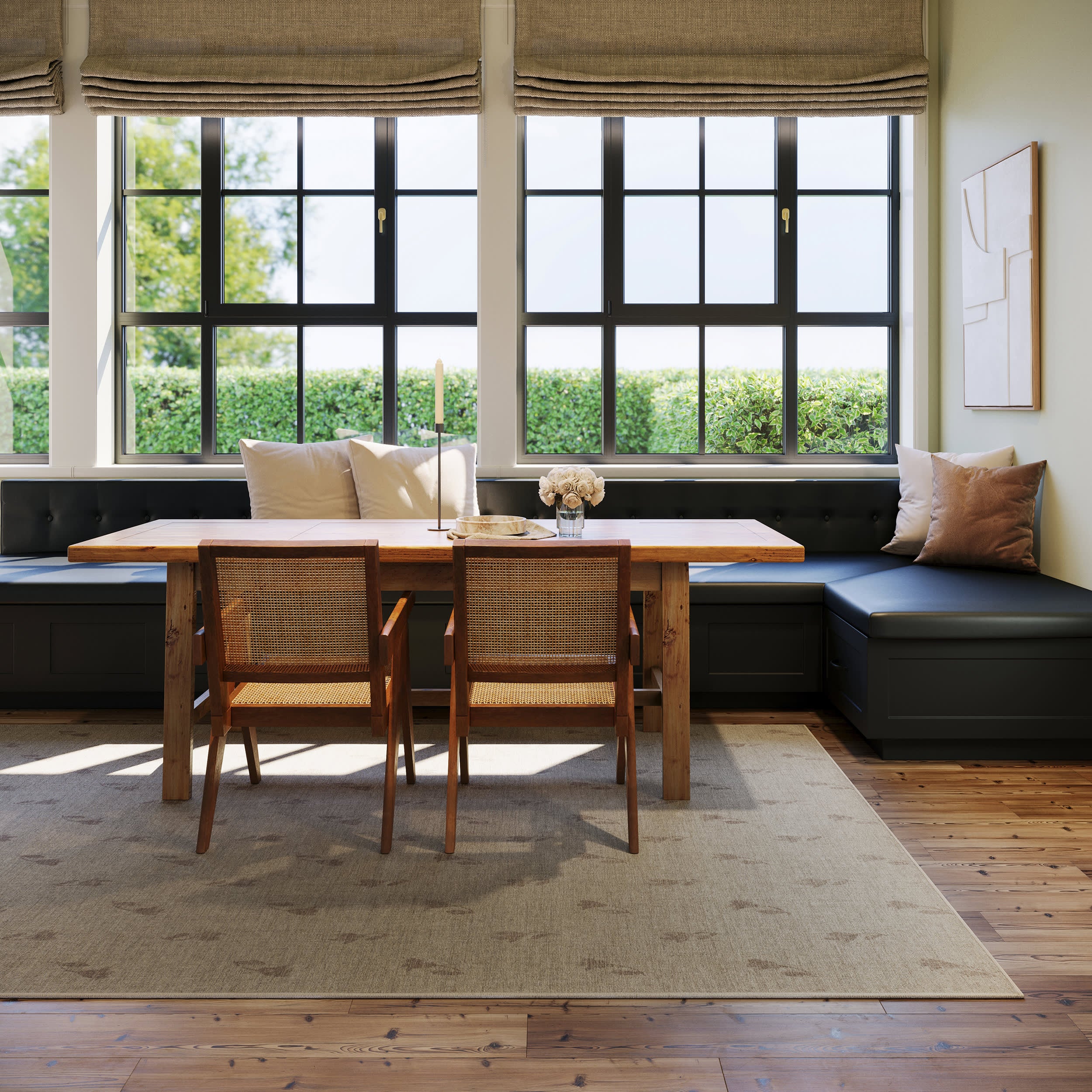 Flora Floral Washable Rug by Nate Berkus | Burgundy - Image 2