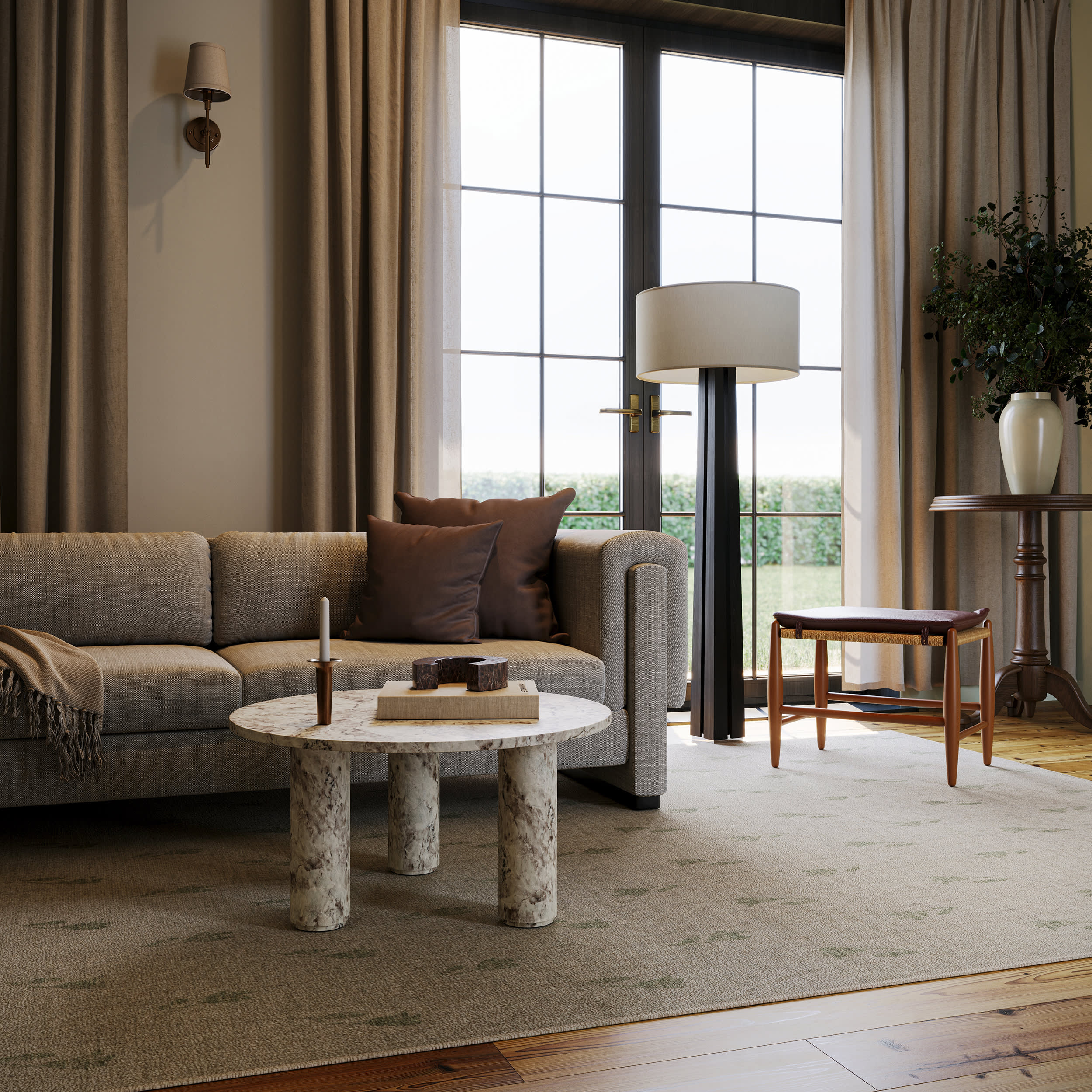 Flora Floral Washable Rug by Nate Berkus | Green - Image 2