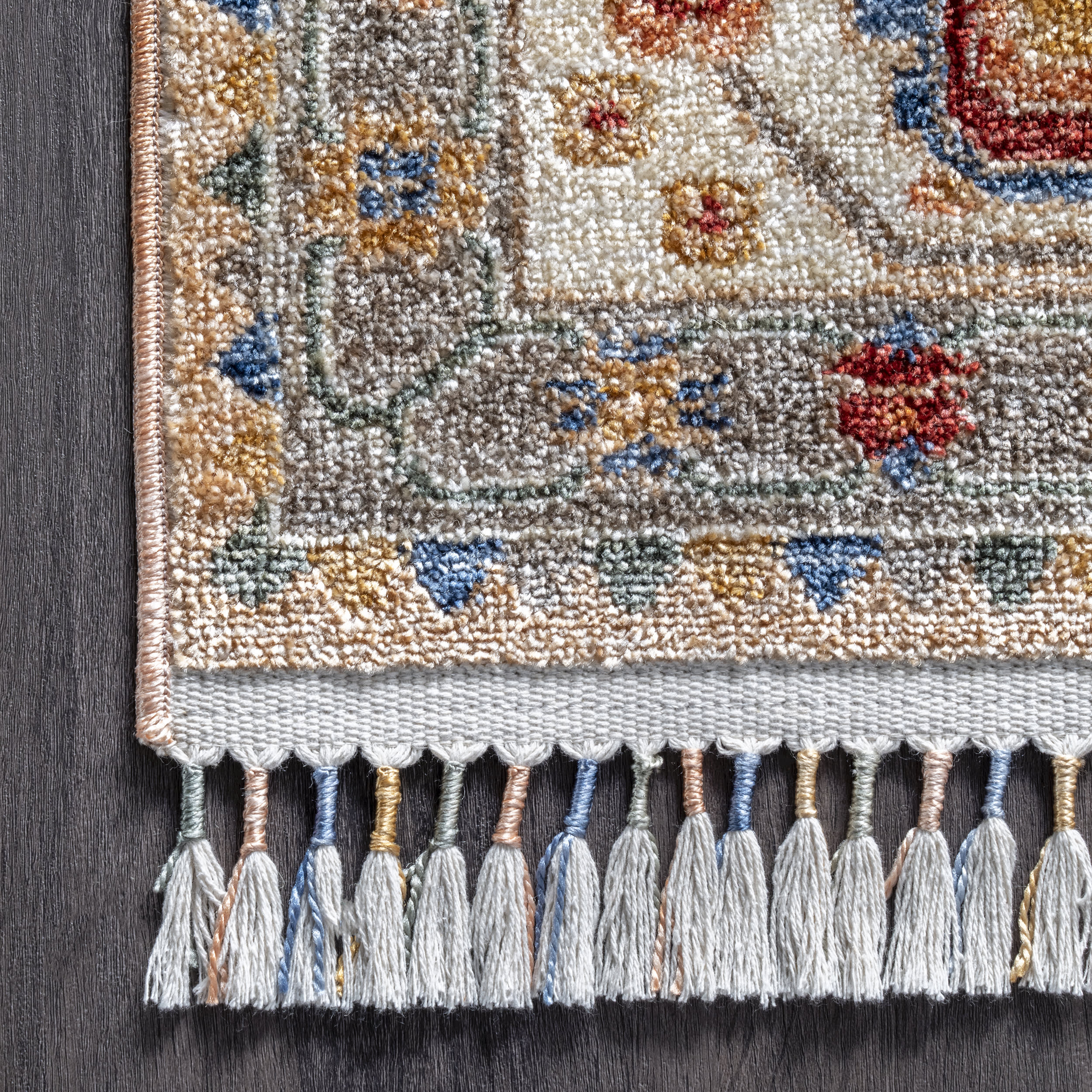 Floral Cardinal Medallion Rug | Ivory - Image 3