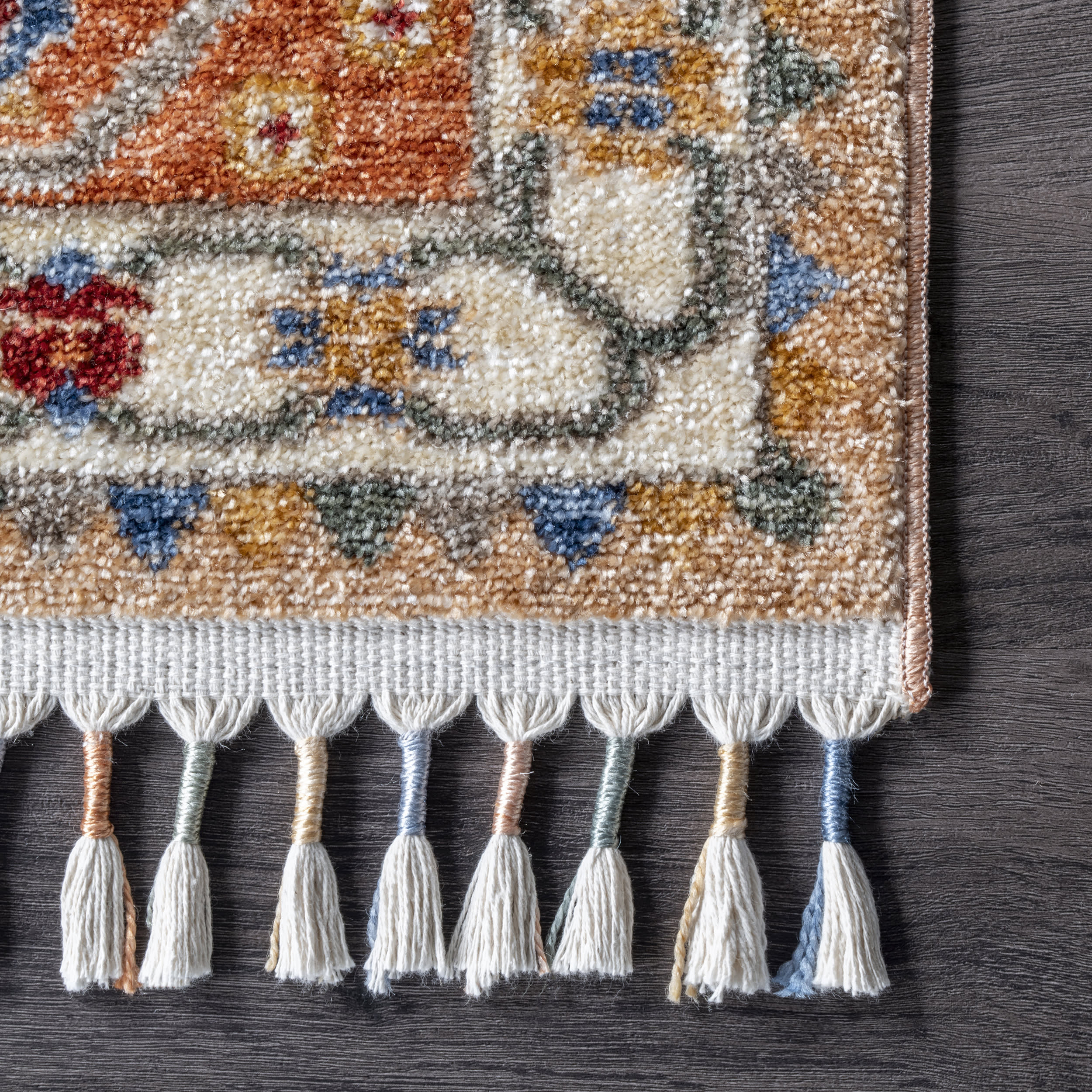 Floral Cardinal Medallion Rug | Rust - Image 3