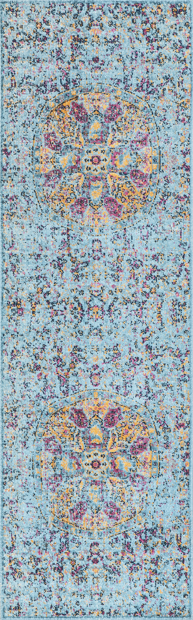 Floral Encompass Mandala Rug | Aqua