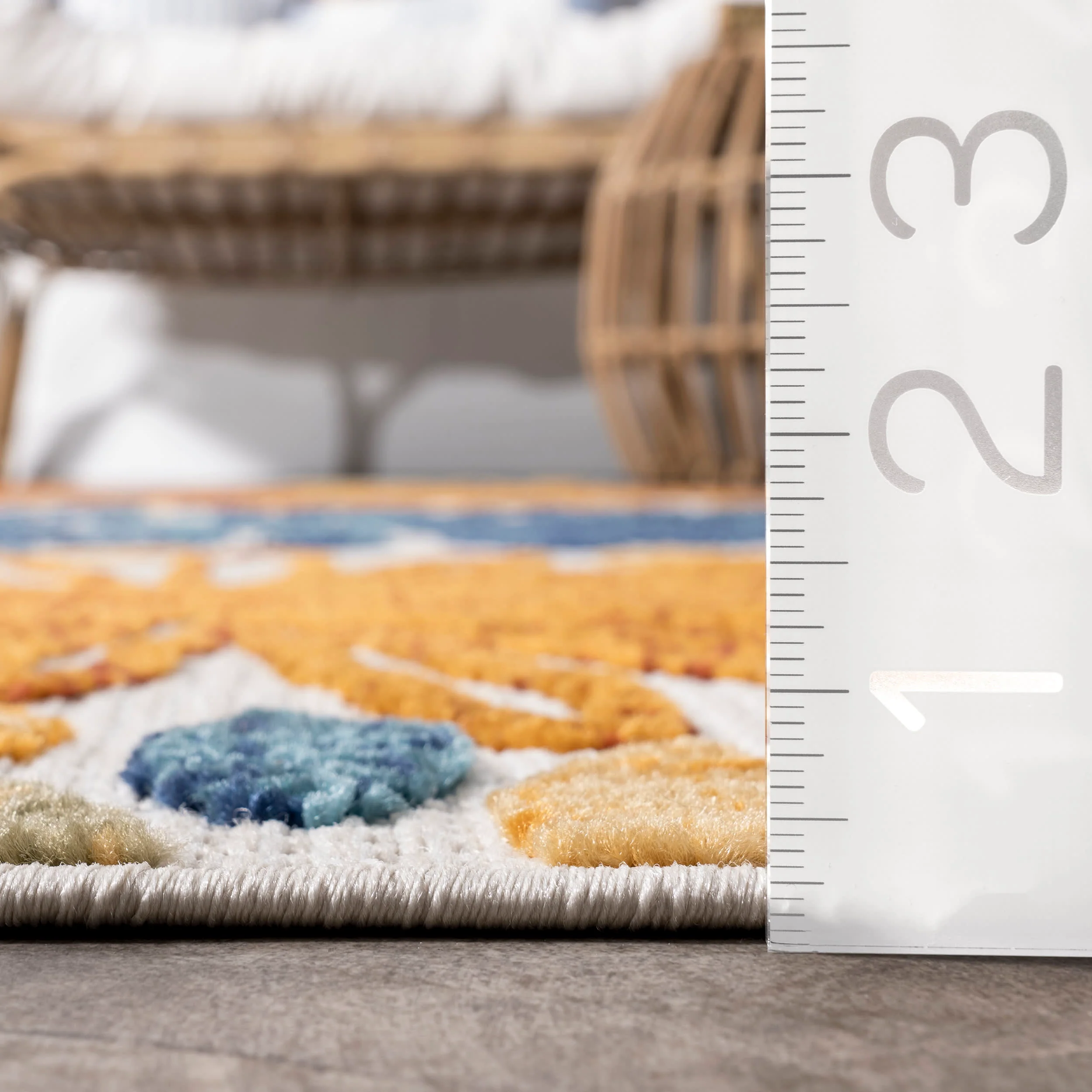 Floral Fireworks Indoor/Outdoor Rug | Blue - Image 5