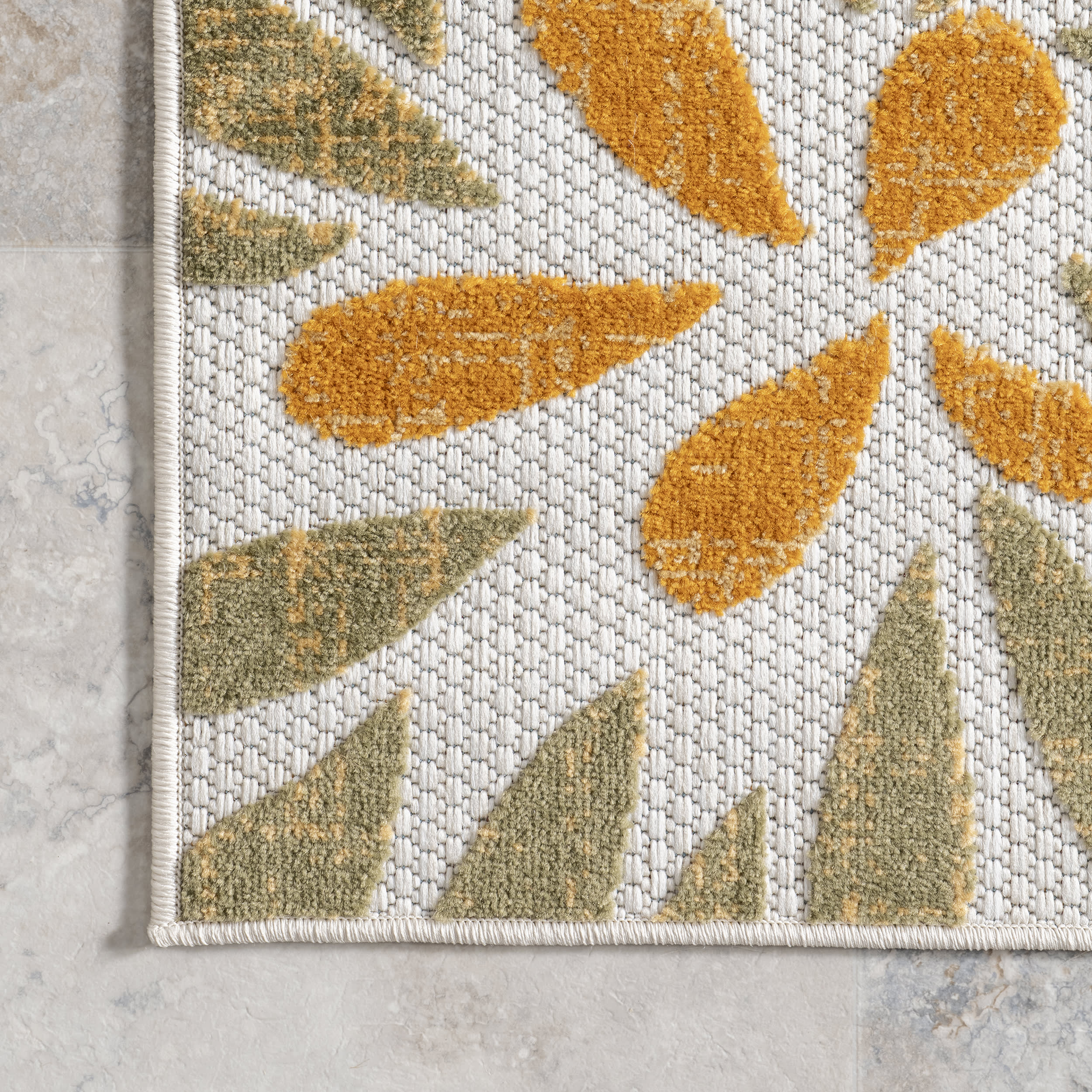 Floral Fireworks Indoor/Outdoor Rug | Orange - Image 3
