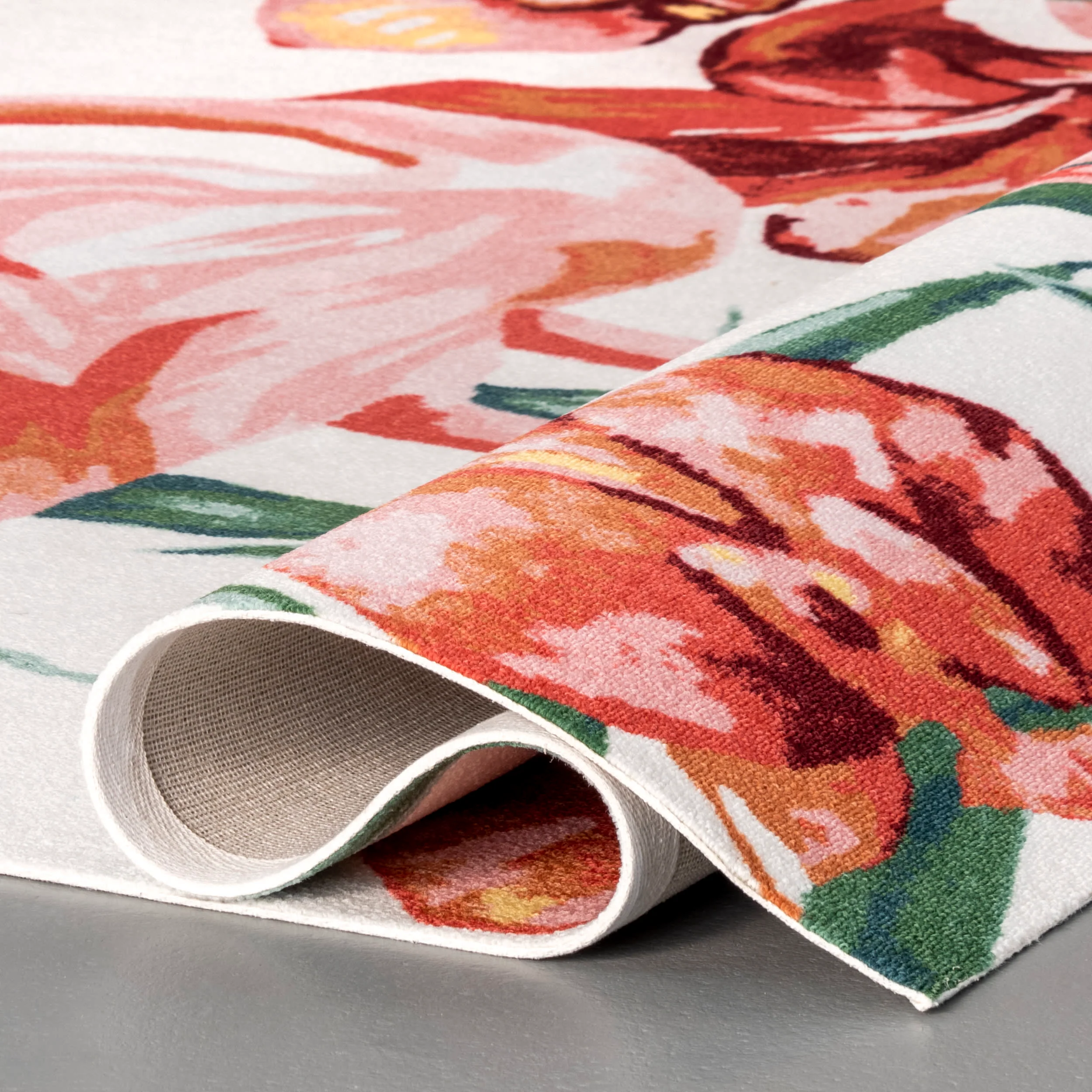 Floral Flamingo Indoor/Outdoor Rug | Multicolor - Image 2