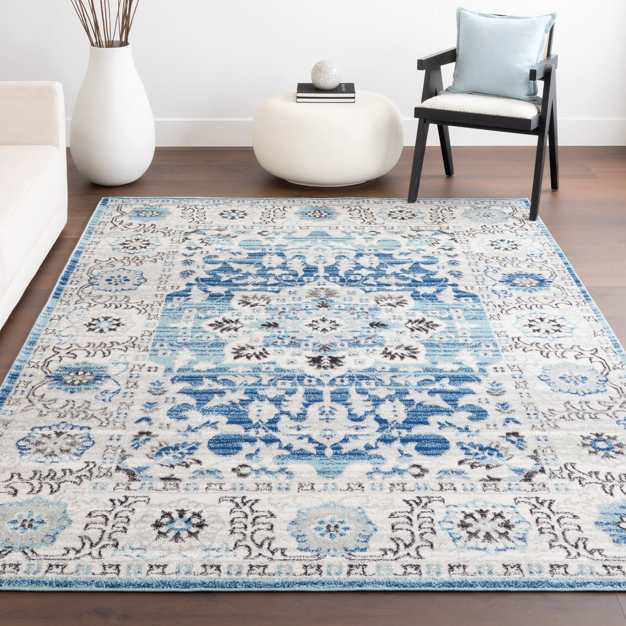 Floral Medallion Rug | Aqua - Image 5